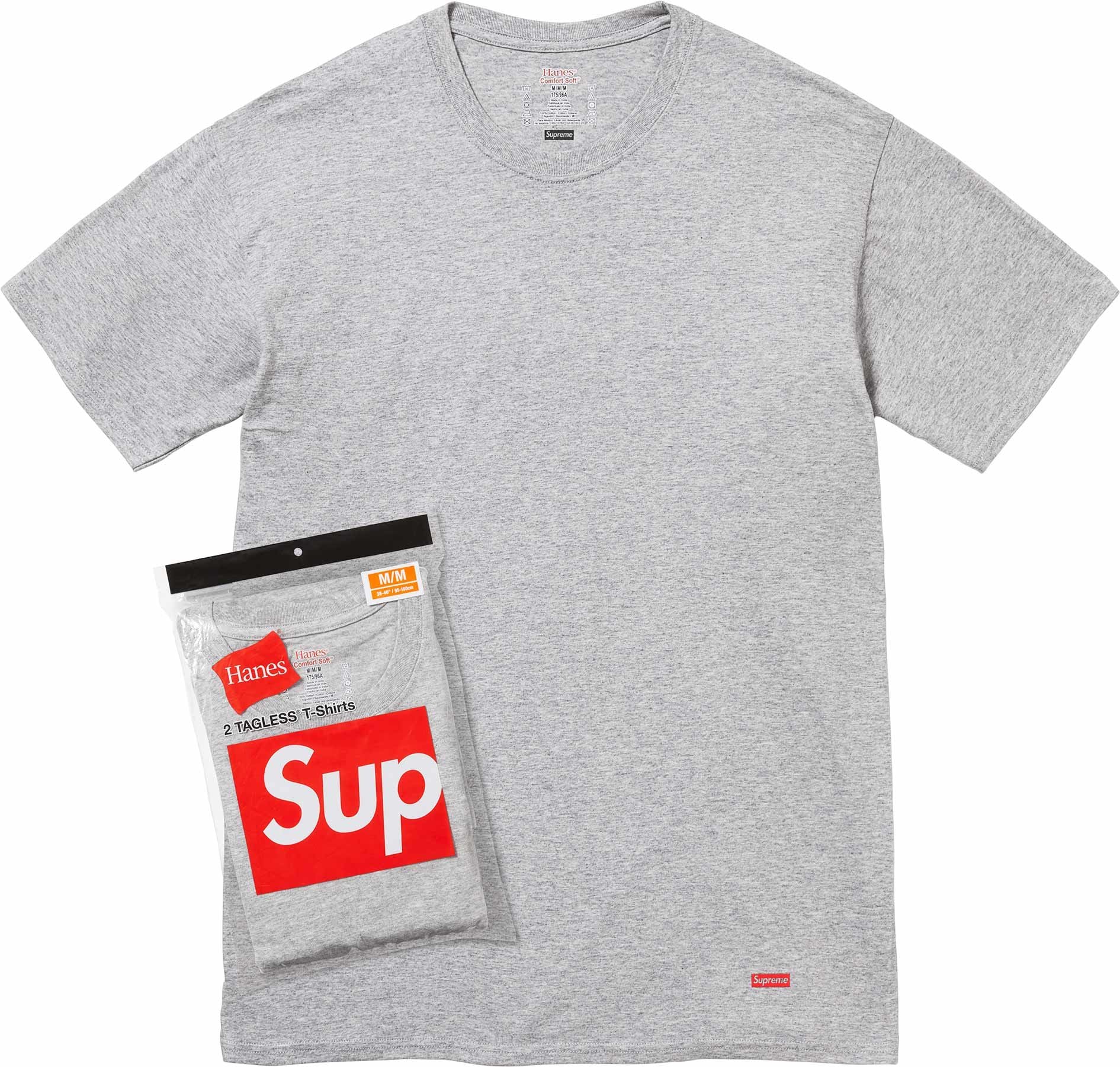 Supreme Hanes Tagless T-Shirts (2 Pack) - Soft Comfortable Grey Cotton Tees for Men - Perfect for Casual Wear, Gym & Everyday Outfits