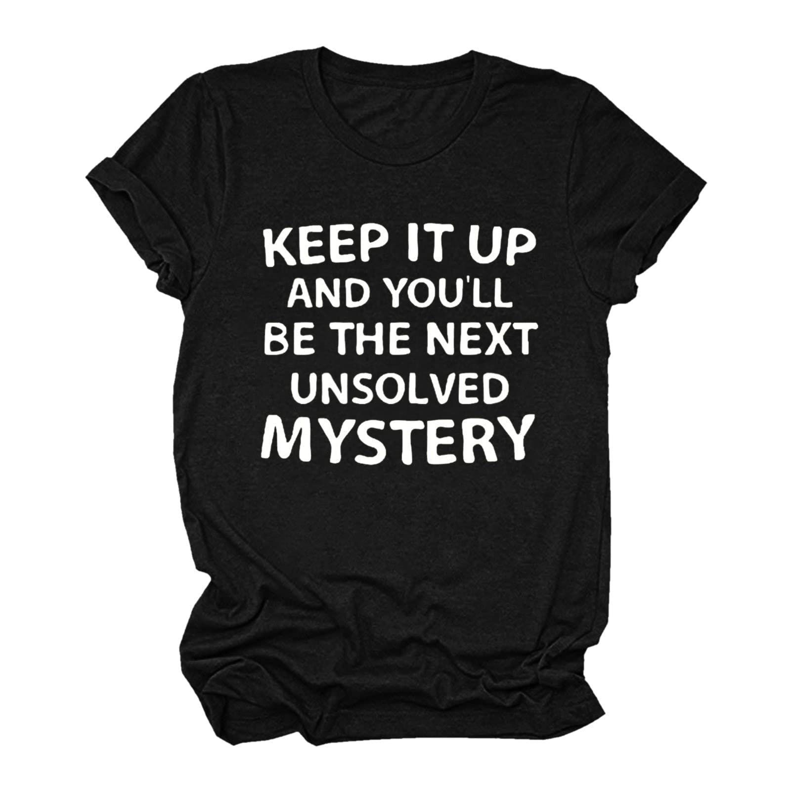 UOKNICE Women's Casual Tunic Blouse with Printed Letter Neckline - Short & Long Sleeve T-Shirt Tops for Everyday Wear, Office & Outings