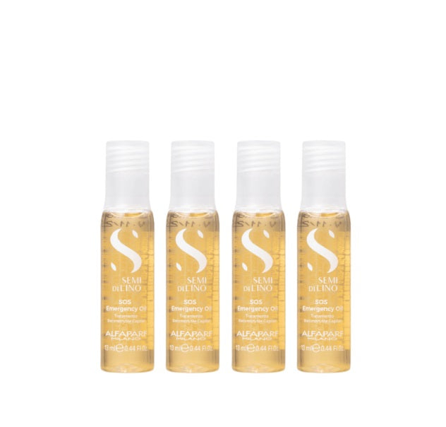 Alfaparf Milano Semi di Lino Reparative SOS Hair Treatment - 4x 13ml (0.44 fl oz) - Deep Conditioning for Damaged Hair - Perfect for Salon & Home Use