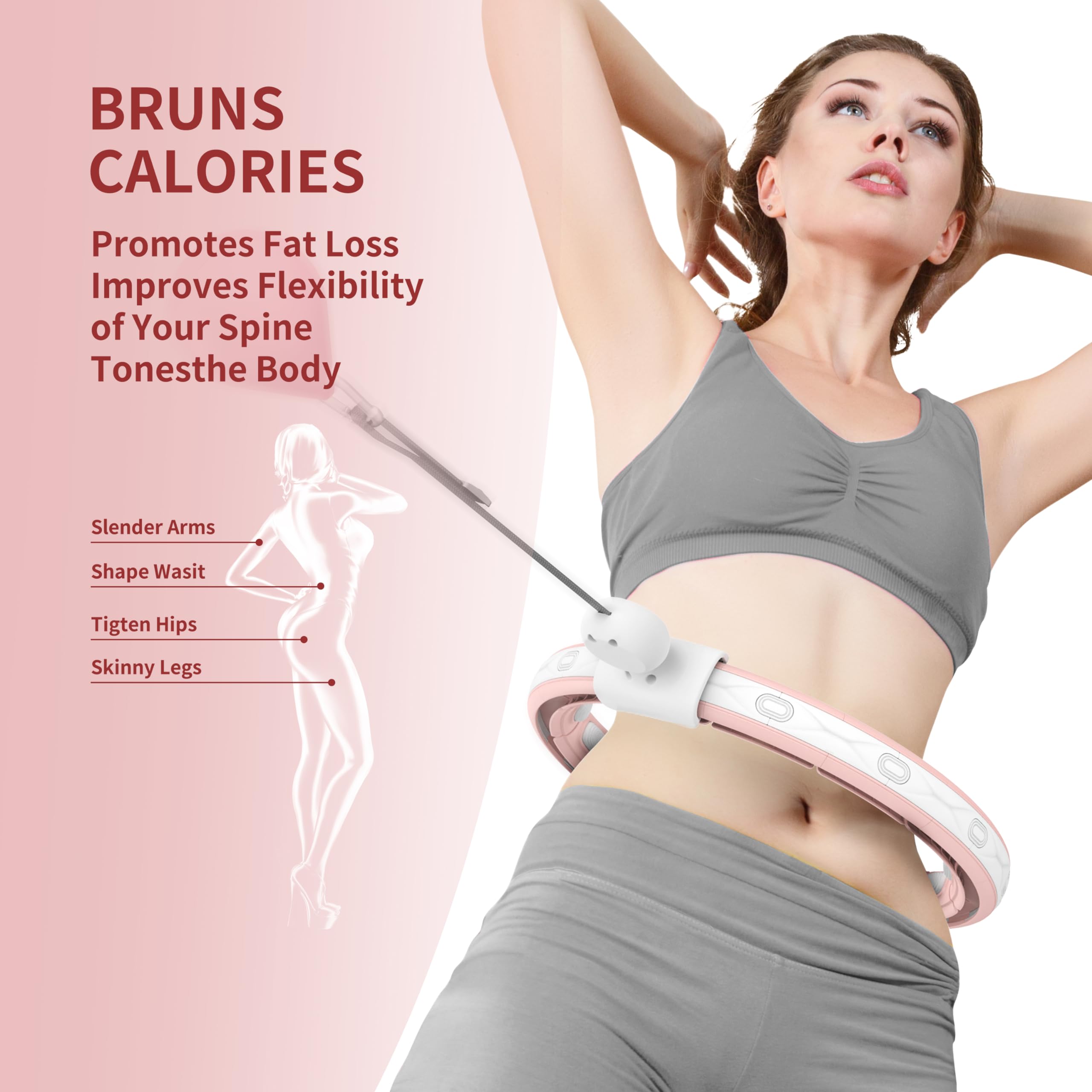 Smart Weighted Fitness Hoop for Women - Silent Abs Workout at Home