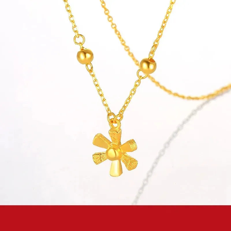 24K Pure Gold Necklace Real AU 999 Solid Gold Chain - Trendy Classic Jewelry for Women, Elegant Party & Wedding Gift - Hot Sell 2023