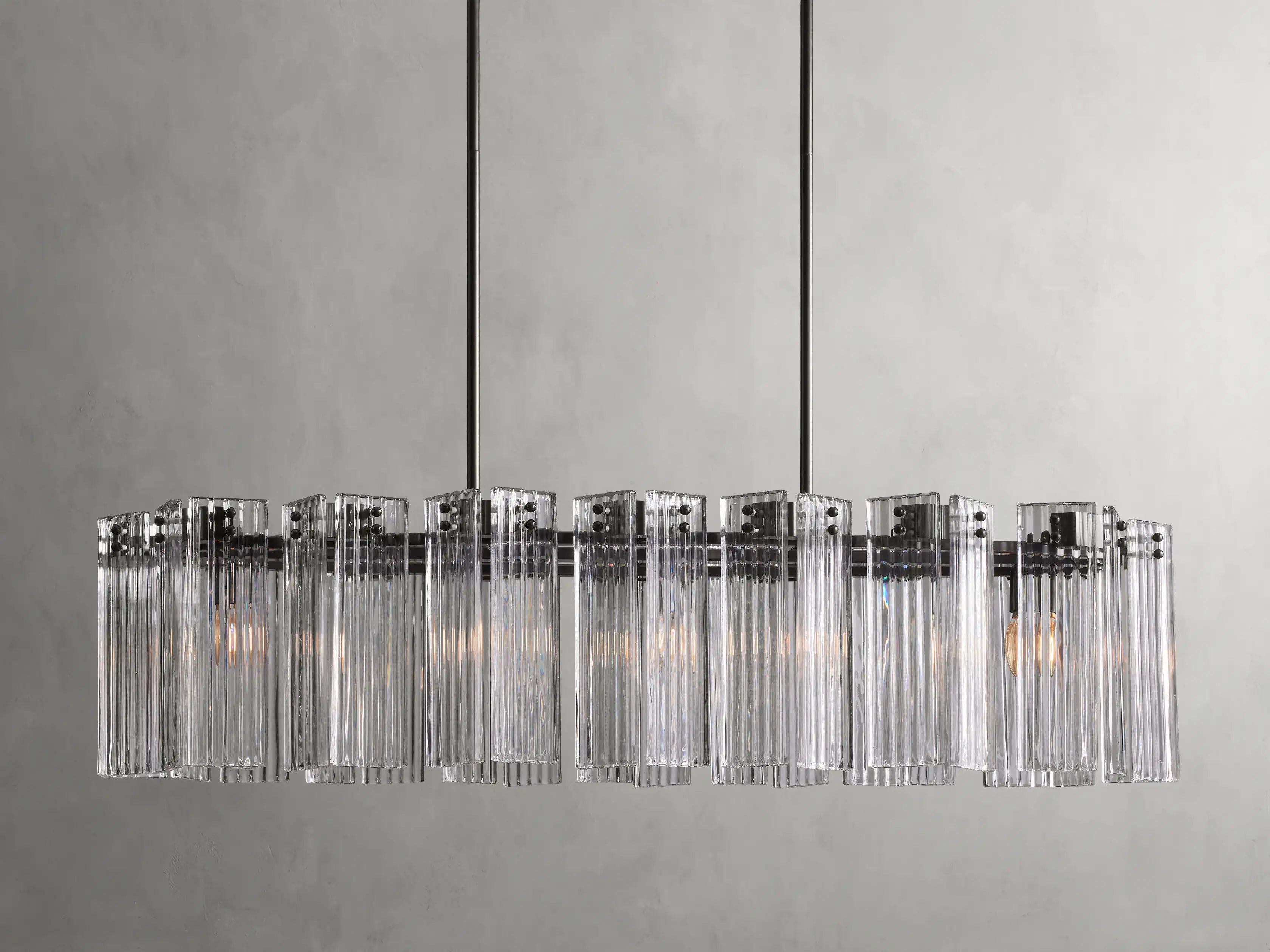 Delsie Oval Chandelier 51'' 63'' 72'' - Modern Crystal Ceiling Light Fixture for Dining Room, Living Room & Bedroom Lighting