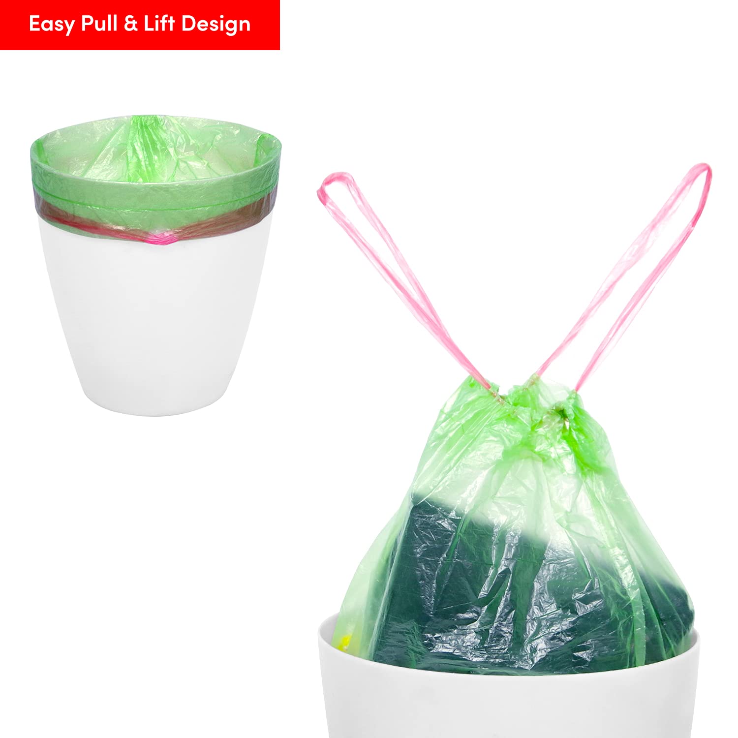 80 Pack 30 Liter Trash Bags - Heavy Duty Disposable Garbage Bags for Kitchen, Home & Office Use - Perforated Easy-Tear Design (APL2362) - Perfect for Waste Disposal, Cleaning & Organizing Spaces