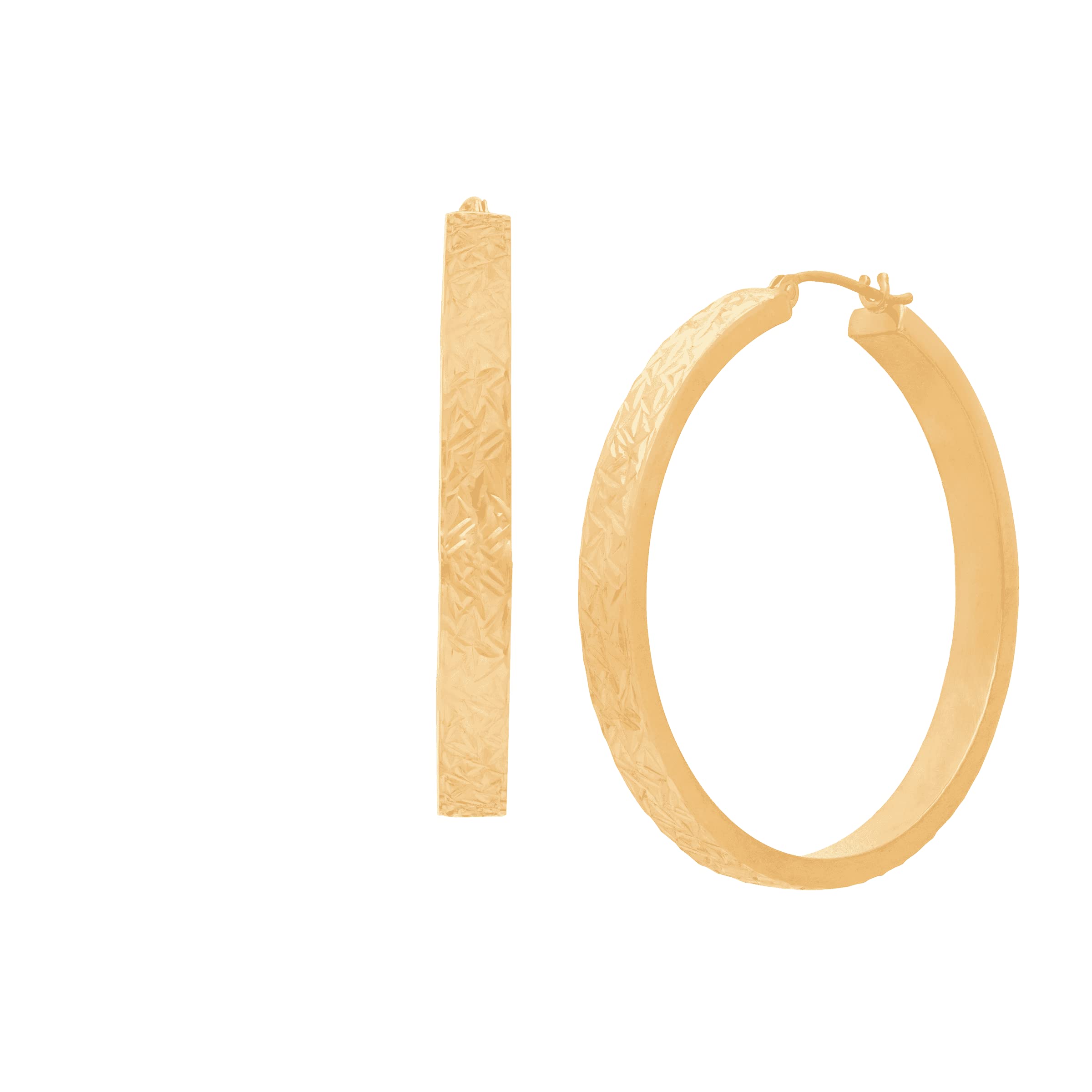 35mm Textured Hoop Earrings in 14K Gold - Elegant Dainty Everyday Jewelry for Women, Perfect for Work, Date Night & Special Occasions