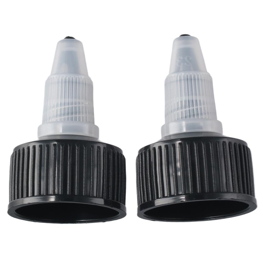 20PCS 24/410 High Quality Replacement Caps for Squeeze Bottles - Black & Natural Twist Dispensing Caps for Seasoning, Glue, Paint Bottles | Perfect for Kitchen, Crafting & DIY Projects