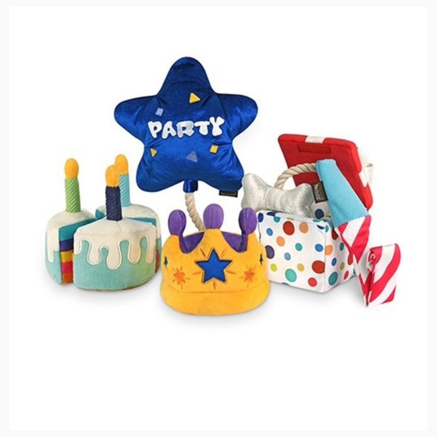 P.L.A.Y. Party Time Best Day Ever Balloon Plush Dog Toy - Soft & Durable Plush Balloon Dog Chew Toy for Small & Medium Dogs - Perfect for Birthday Parties, Playtime & Cuddling