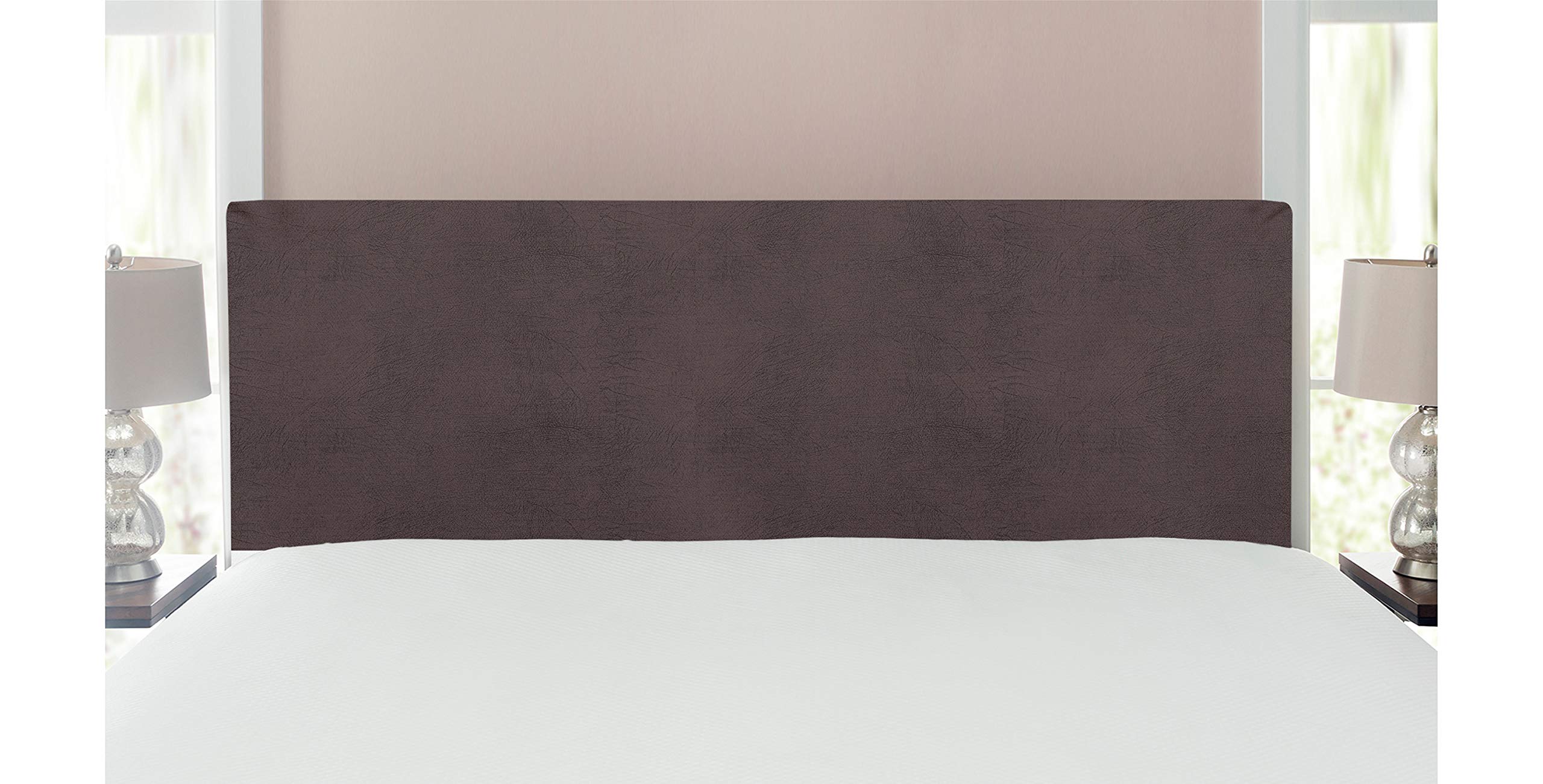 Ambesonne Faux Suede Headboard - Digitally Printed Weathered Texture Upholstered Queen Size Bed Headboard with Memory Foam | Decorative Metal Frame for Bedroom & Dorm Furniture | Dark Taupe Color | Perfect for Modern Home Decor & Guest Room Accent