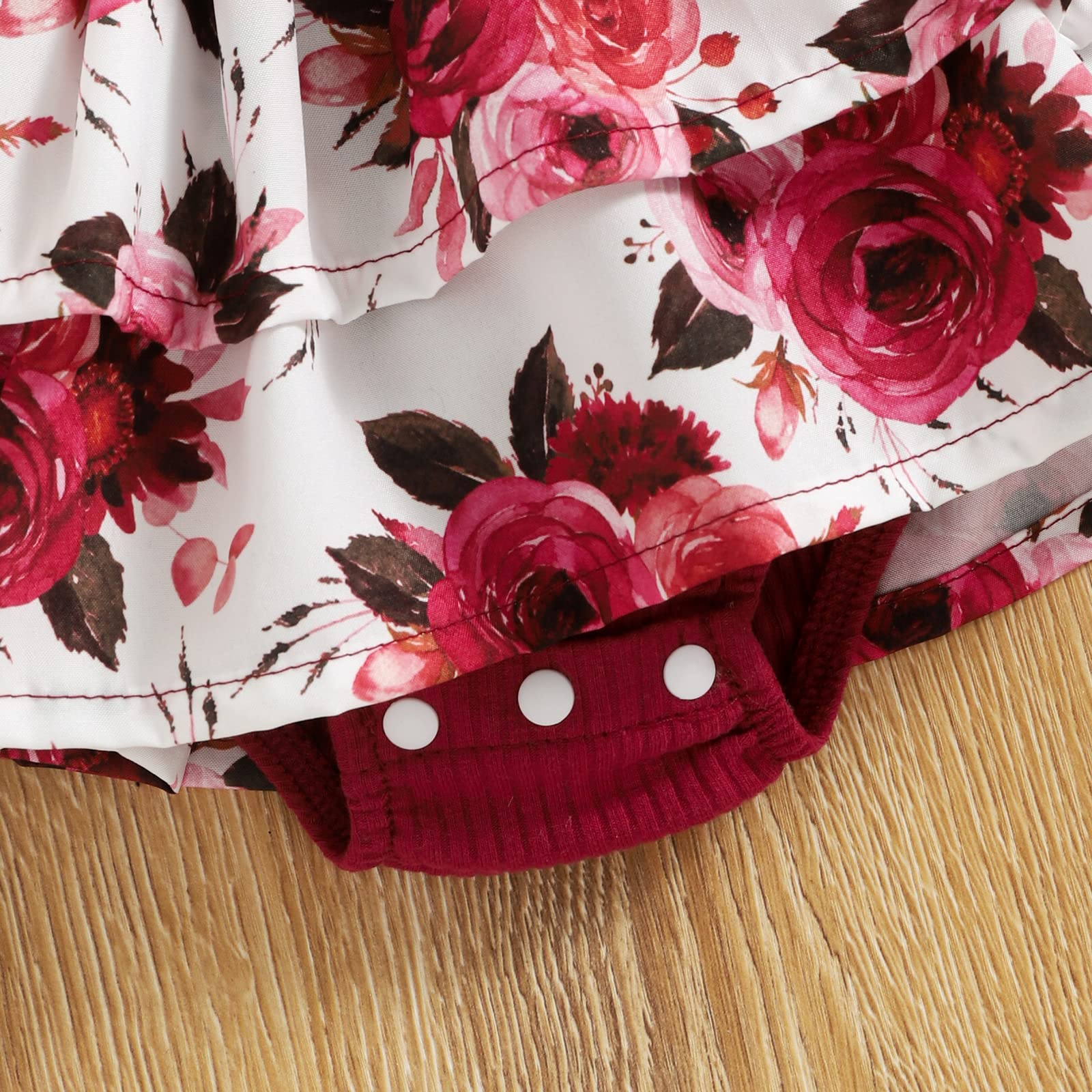 Baby Girl Floral Romper Dress - Newborn Onesie with Ruffle Short Sleeve & Tutu Bodysuit - Toddler Summer Outfit for Playdates, Beach & Photo Shoots