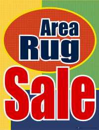 Vinyl Window Sign for Area Rug Sale - Waterproof & Durable Store Promotion Decoration - Perfect for Retail Stores, Boutiques & Seasonal Sales