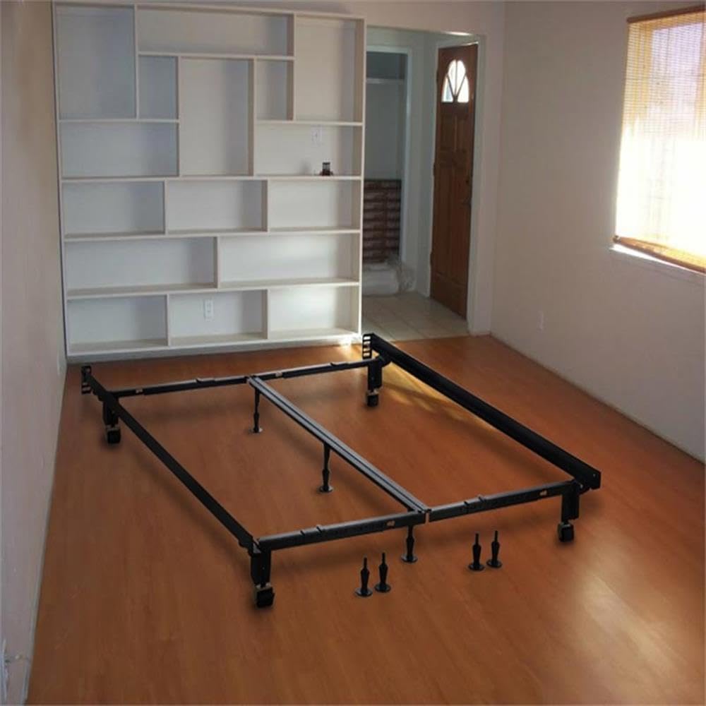 Heavy Duty Multi-Fit Bed Frame - Twin to Cal King for Home & Hotel Use