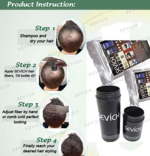 Sevich All Hair Building Fiber Refill - 25g Black Hair Thickening Powder for Men & Women - Instant Hair Loss Concealer for Thinning Hair - Perfect for Daily Use, Special Occasions & Confidence Boosting