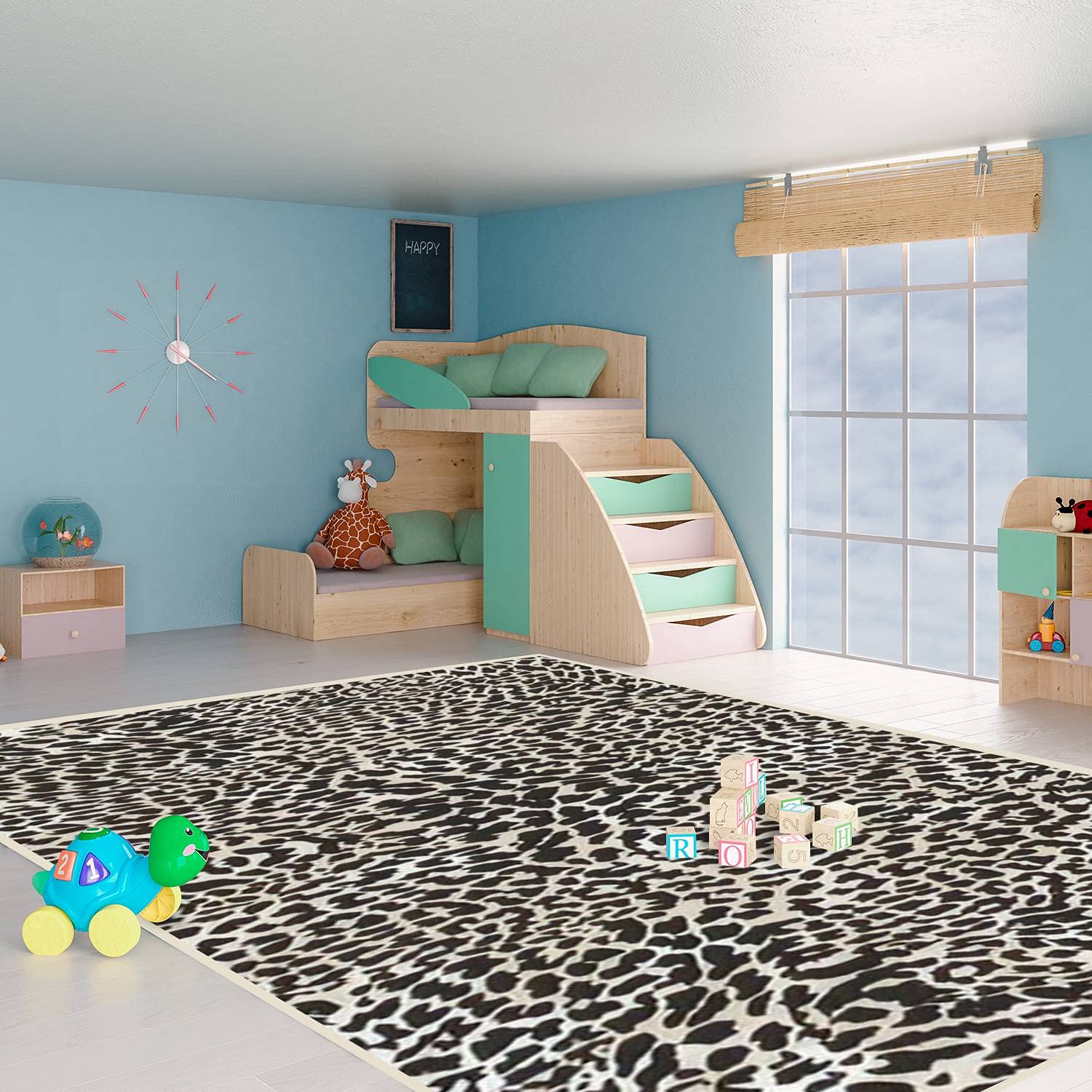 Modern Abstract Area Rugs - Stain Resistant Carpet Mat for Living Room, Bedroom, Kitchen & Bathroom | Soft Textured Rectangular Home Decor with Animal Skin Patterns | Perfect for Cozy Spaces & High Traffic Areas