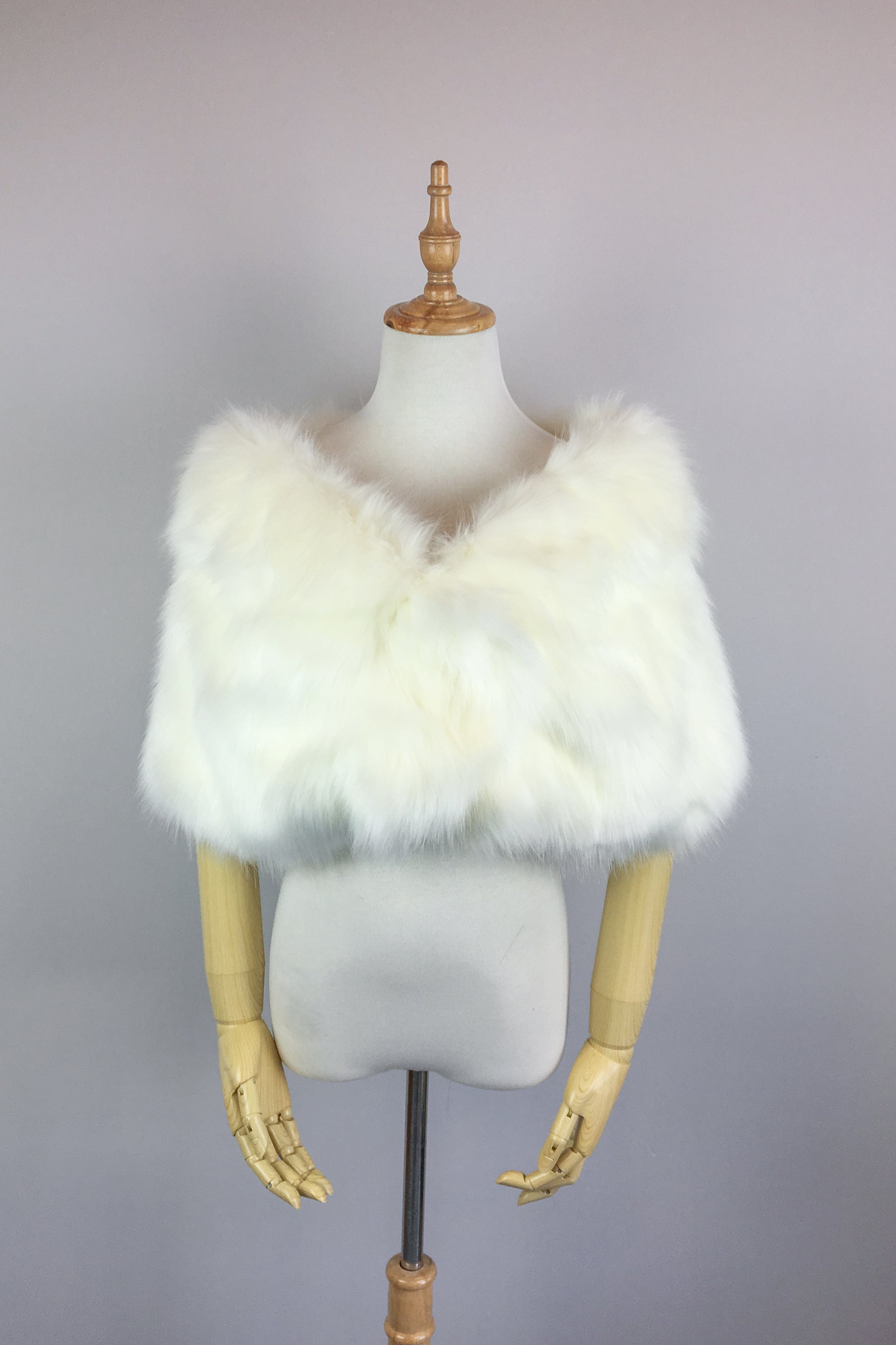 Luxury Ivory & White Faux Fur Wrap Shawl - Blair Ivy03 Collection | Elegant Winter Accessory for Weddings, Parties & Formal Events