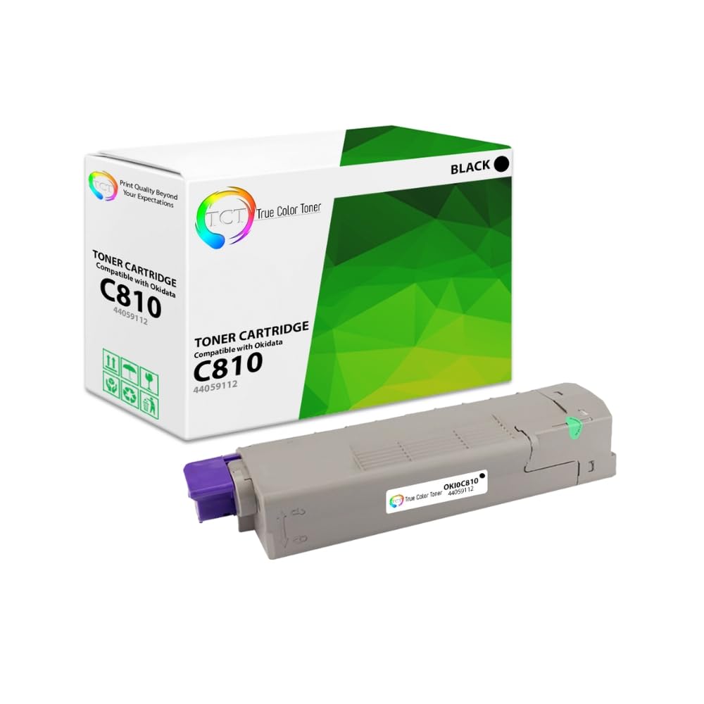 Premium TCT C810 Black Toner Cartridge - Compatible with Okidata Printers for Office Use