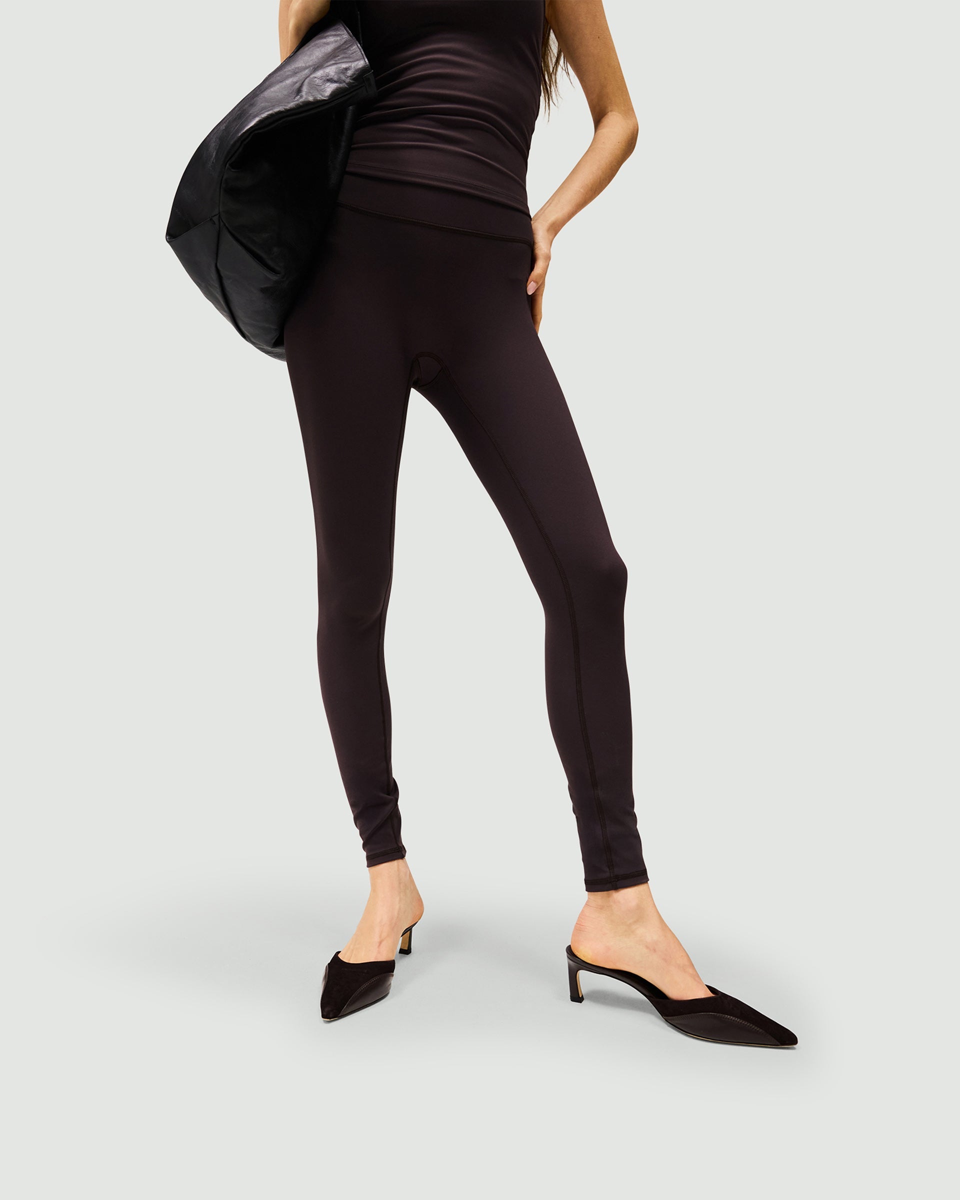 Owners Club High Waist Yoga Leggings - Black Coffee Color for Women | Perfect for Yoga, Gym, Running & Lounge Wear