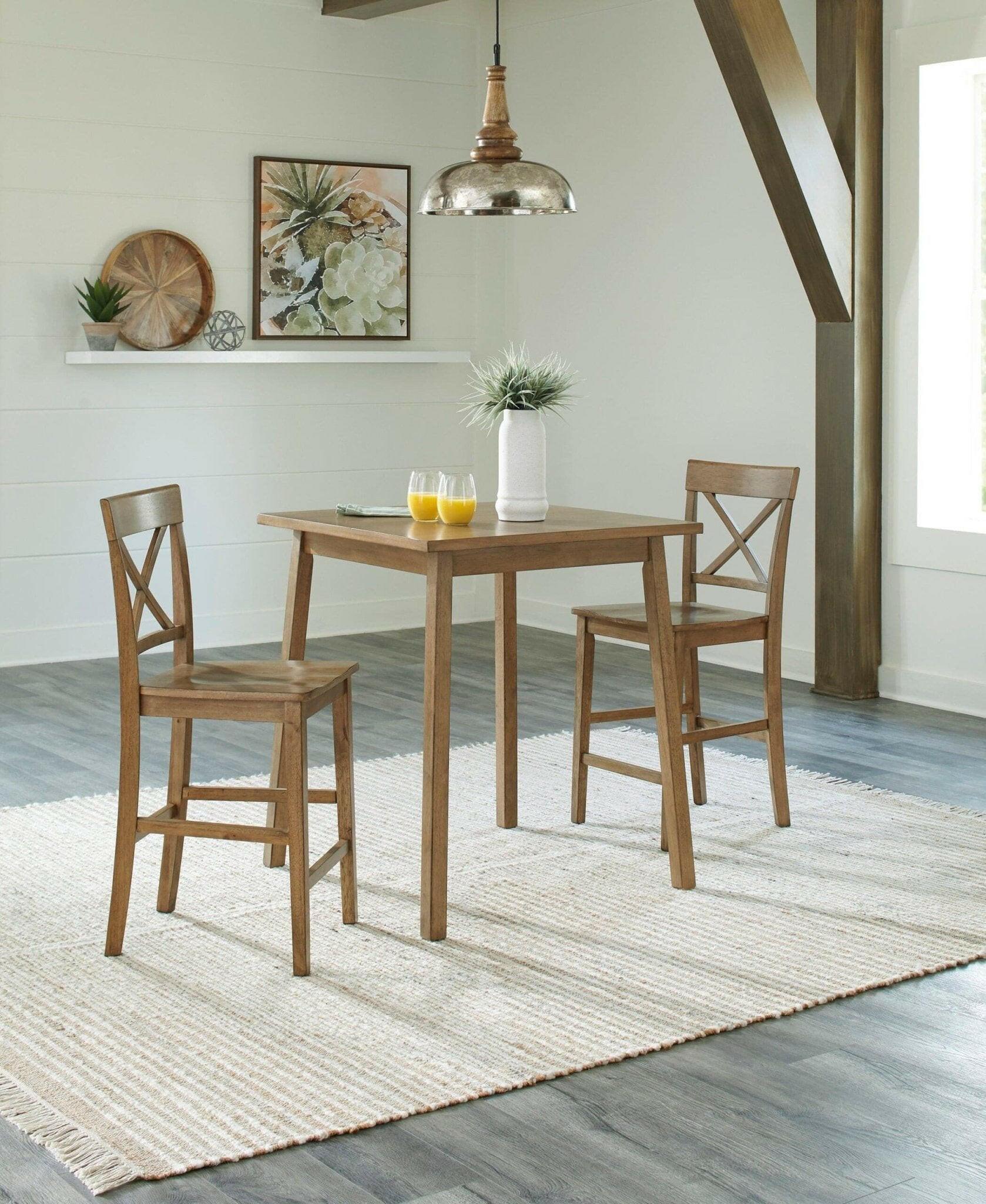 Shully D241 Dining Table Set with 2 Chairs - 13/124 Size - Perfect for Small Spaces, Breakfast Nooks & Cozy Apartments