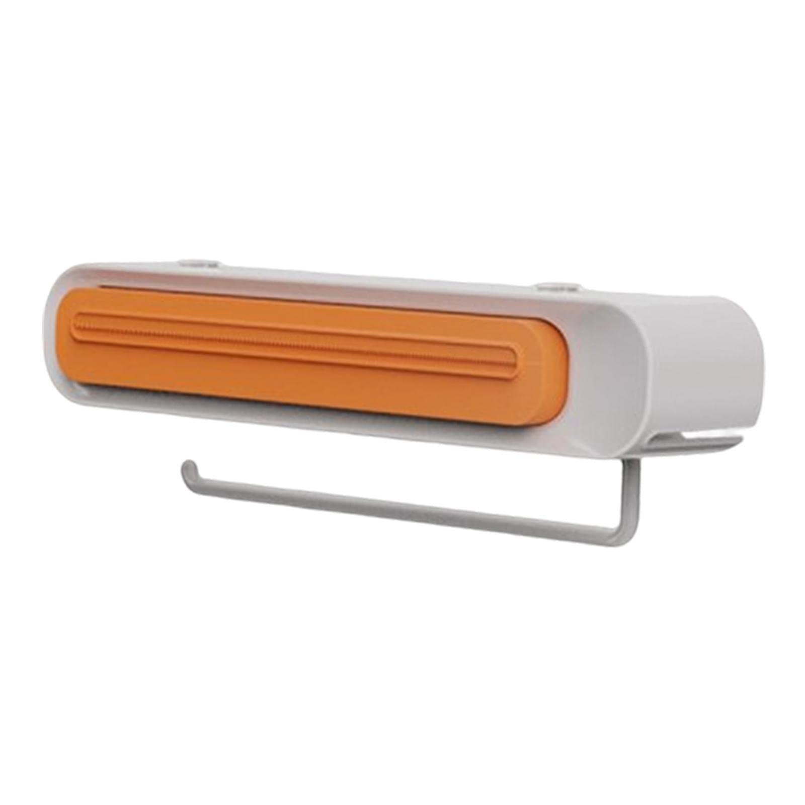 SM SunniMix Reusable Plastic Wrap Cutter Dispenser - Orange & White Kitchen Organizer for Food Storage, Meal Prep & Leftovers | Perfect for Cling Film, Aluminum Foil & Parchment Paper | Essential Kitchen Tool for Home & Office Use