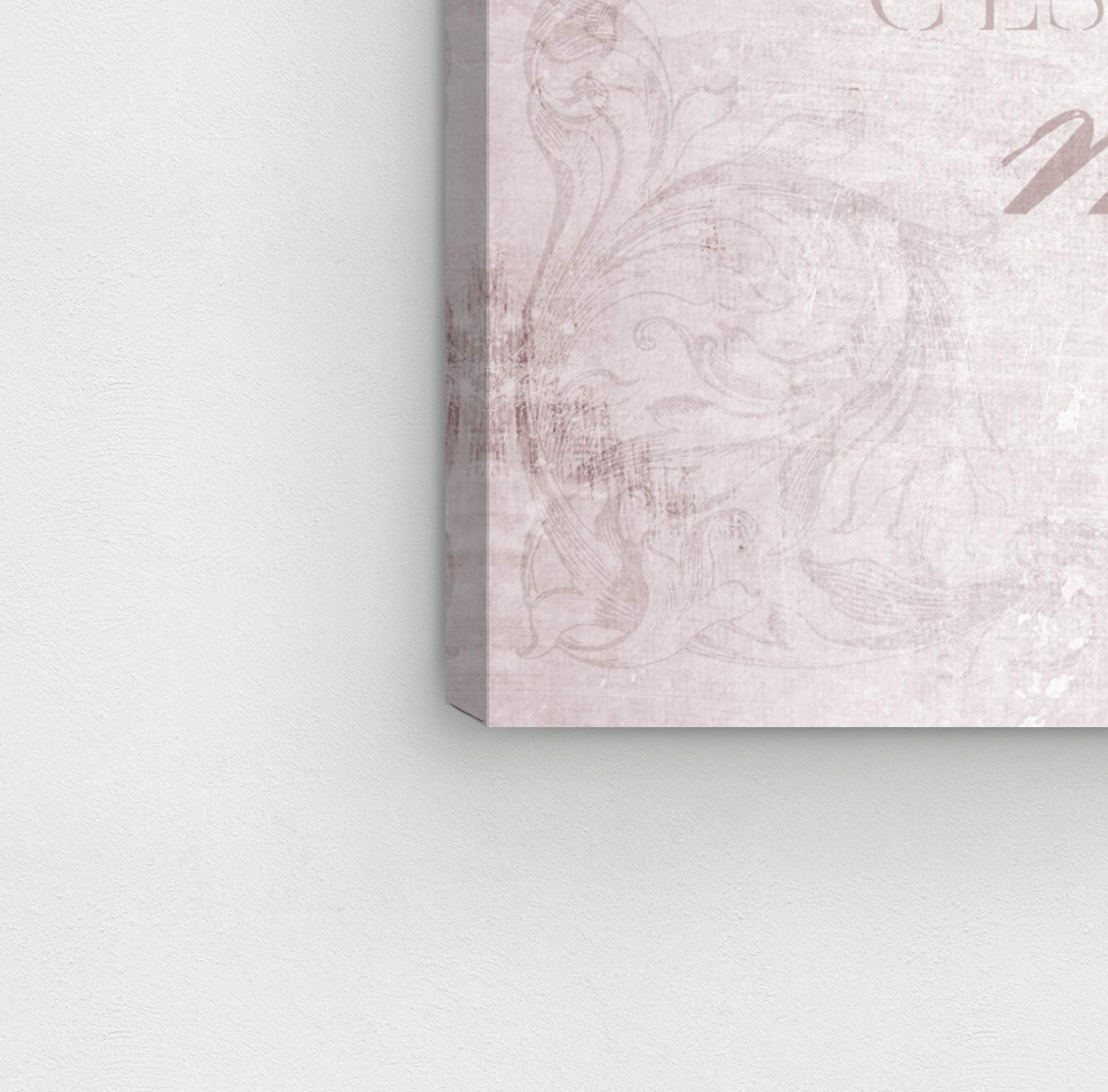 Oliver Gal Artist Co. 'Toujours' Pink & White Typography Wall Art Canvas Print - 24x16 Inches Inspirational Quote Home Decor for Living Room, Bedroom & Office