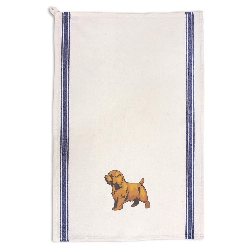 Custom Norfolk Terrier Dog Kitchen Towels - Blue Stripe Dish Towels for Pets, Cleaning & Decor - Perfect for Kitchen, Bathroom & Gift Giving