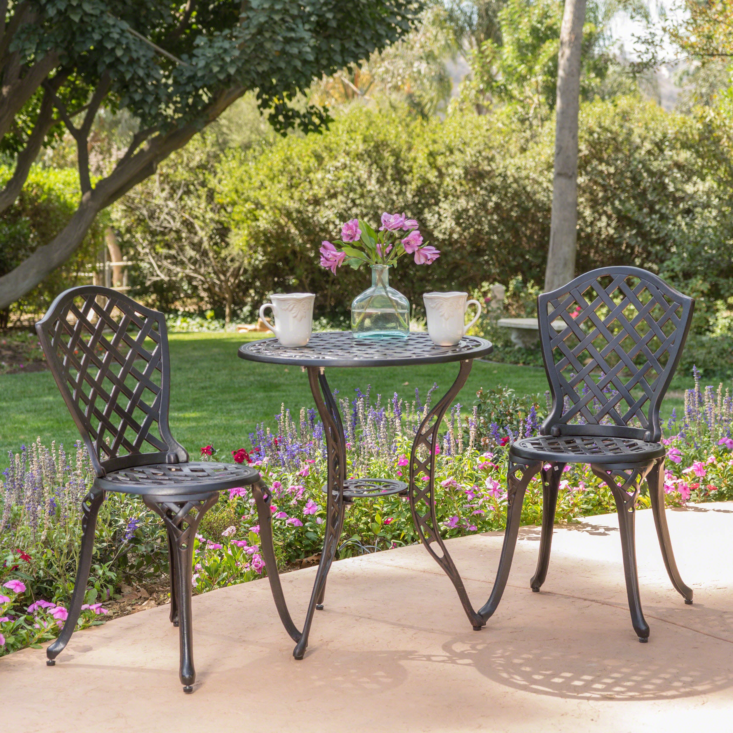 Premium Bistro Set with Metal Frame - Outdoor Patio Dining Furniture for Garden, Poolside & Backyard Relaxation