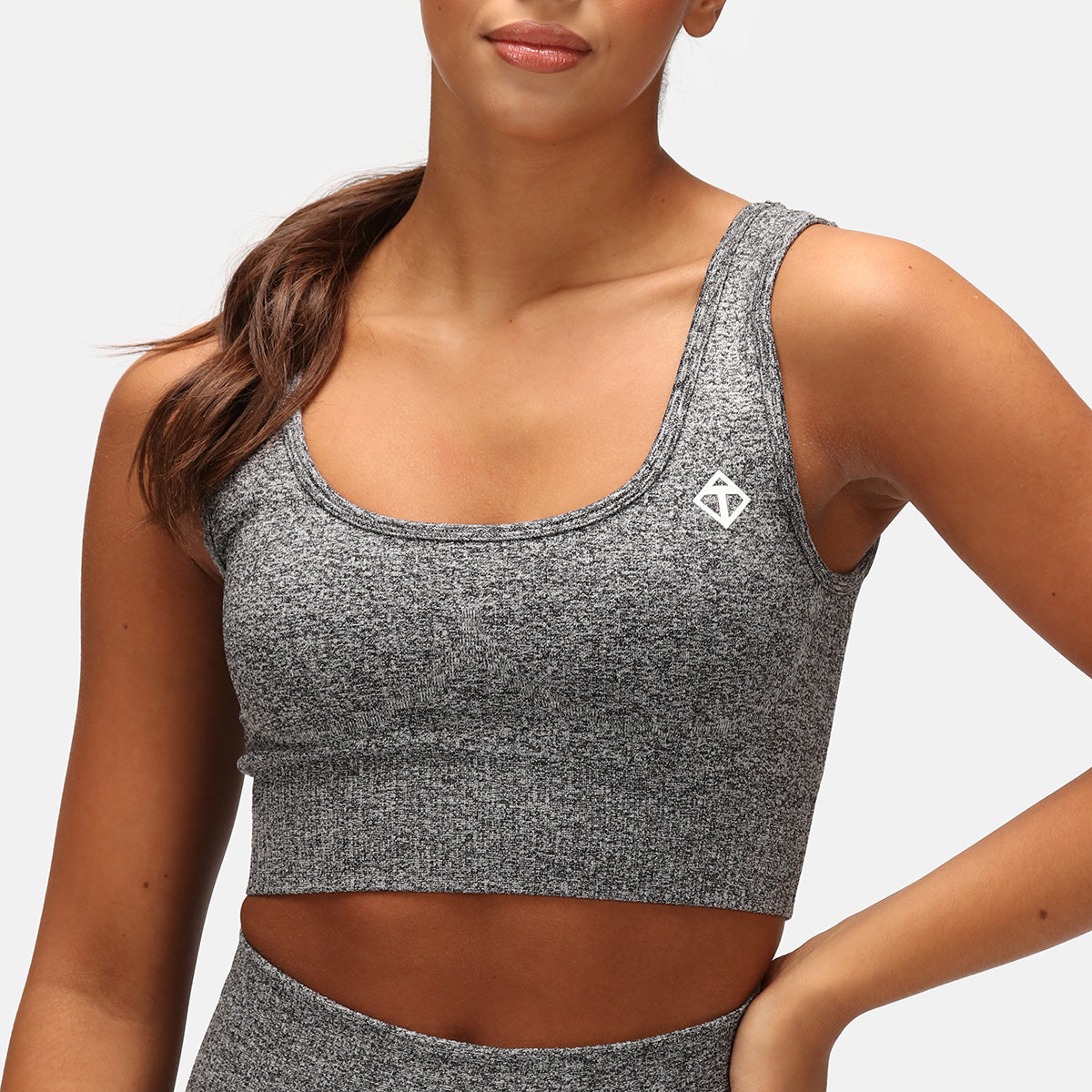 Charcoal Ribbed Seamless Bra for Women - Comfortable Wirefree Bralette for Everyday Wear, Yoga & Lounge
