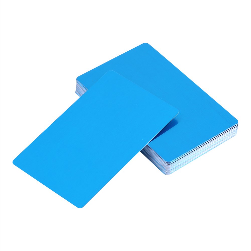 Premium Metal Business Name Cards - Laser Engraved Professional Visiting Cards for Corporate Gifts (50Pcs, Blue) - Ideal for Networking Events, Client Meetings & Executive Branding