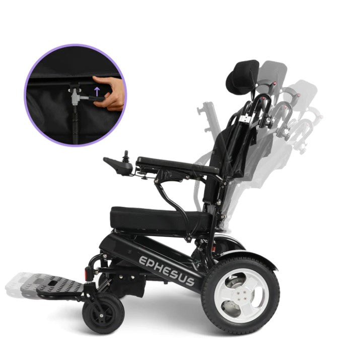 Ephesus E9 Folding Electric Wheelchair - Lightweight Portable Mobility Scooter with 4 mph Speed & 15.5 Mile Range - Ideal for Seniors, Travel, Indoor/Outdoor Use