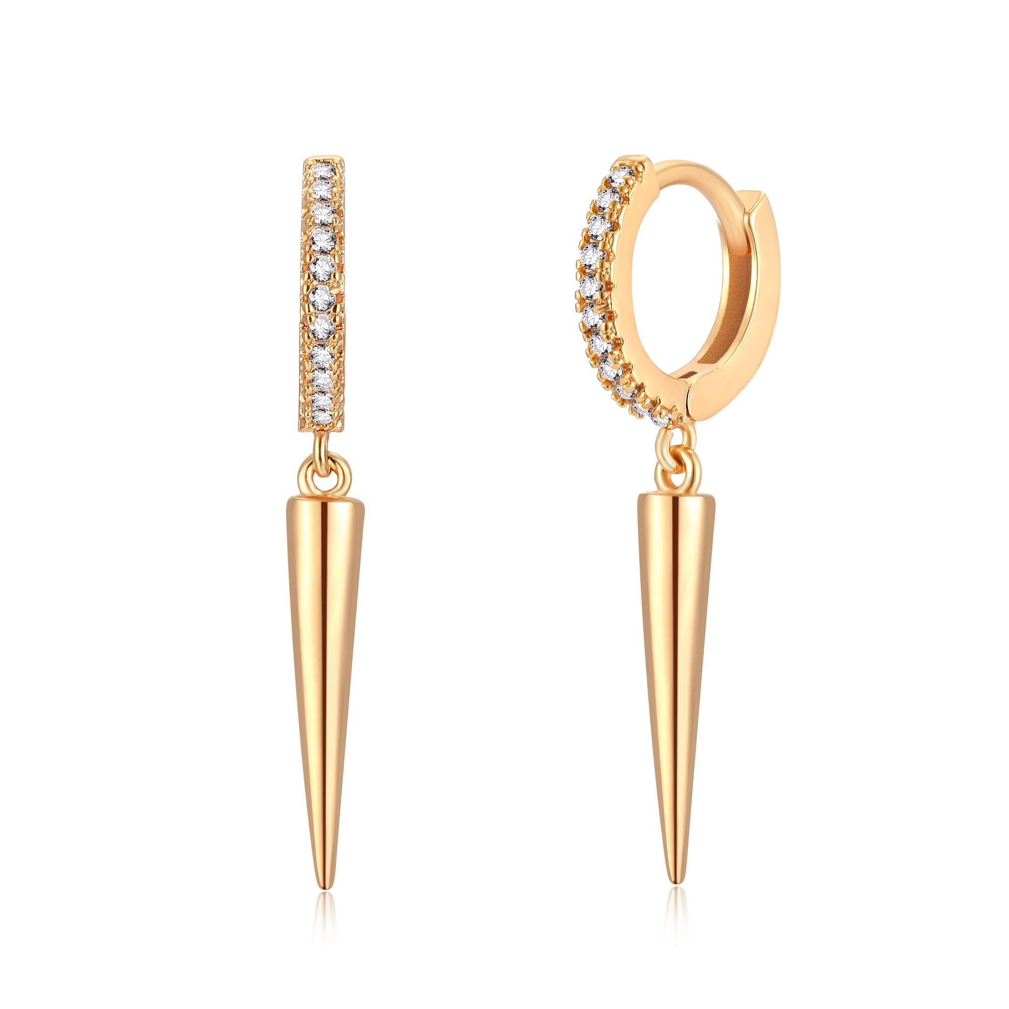 VALLOEY ROVER 14K Gold Plated Hoop Earrings for Women - Hypoallergenic Dainty Dangle Earrings with Charm | Perfect for Everyday Wear, Parties & Gifts