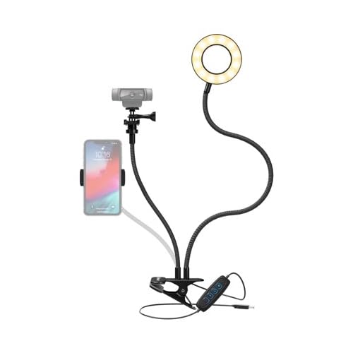 Logitech StreamCam Plus Full HD Webcam with Tripod Stand & Ring Light Bundle - 1080p 60fps Web Camera for Streaming, Video Calls, Gaming, YouTube (Graphite) - Perfect for Home Office, Online Classes, Zoom Meetings