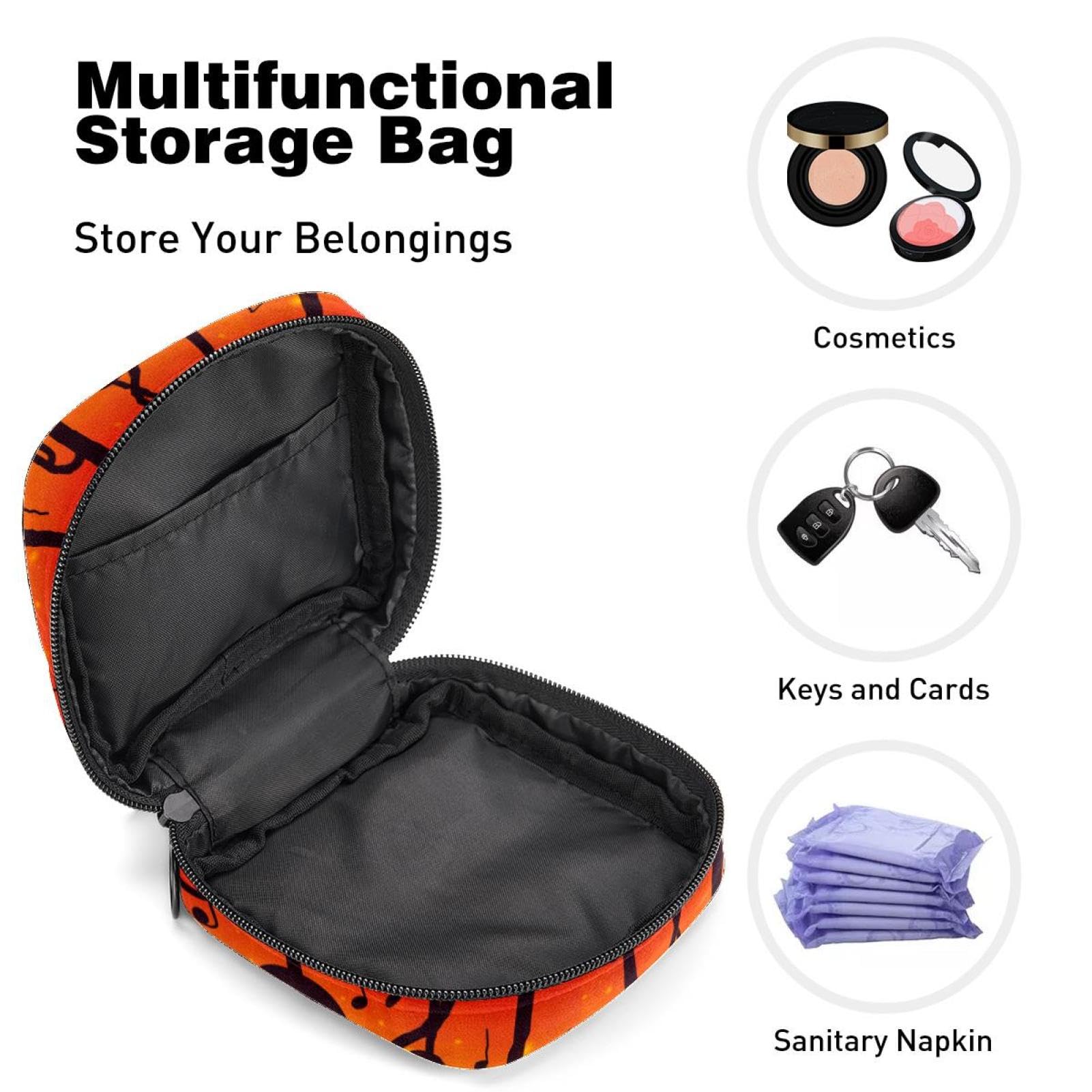 **Menstrual Hygiene Pouch - Portable Organizer Bag for Pads, Tampons & Menstrual Cups - Perfect for School, Work & Travel - Compact Storage for Music Accessories Like Guitar & Violin Picks**