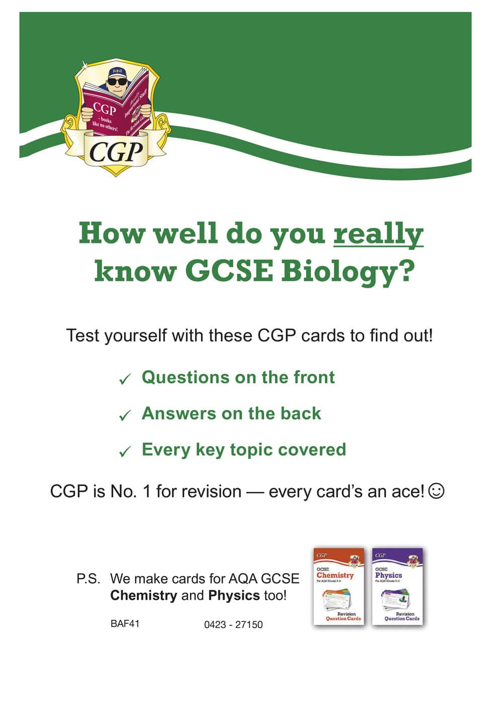 A-Level Biology AQA Revision Question Cards for 2025 & 2026 Exams | CGP AQA A-Level Biology Study Guide | Perfect for Exam Prep & Self-Study