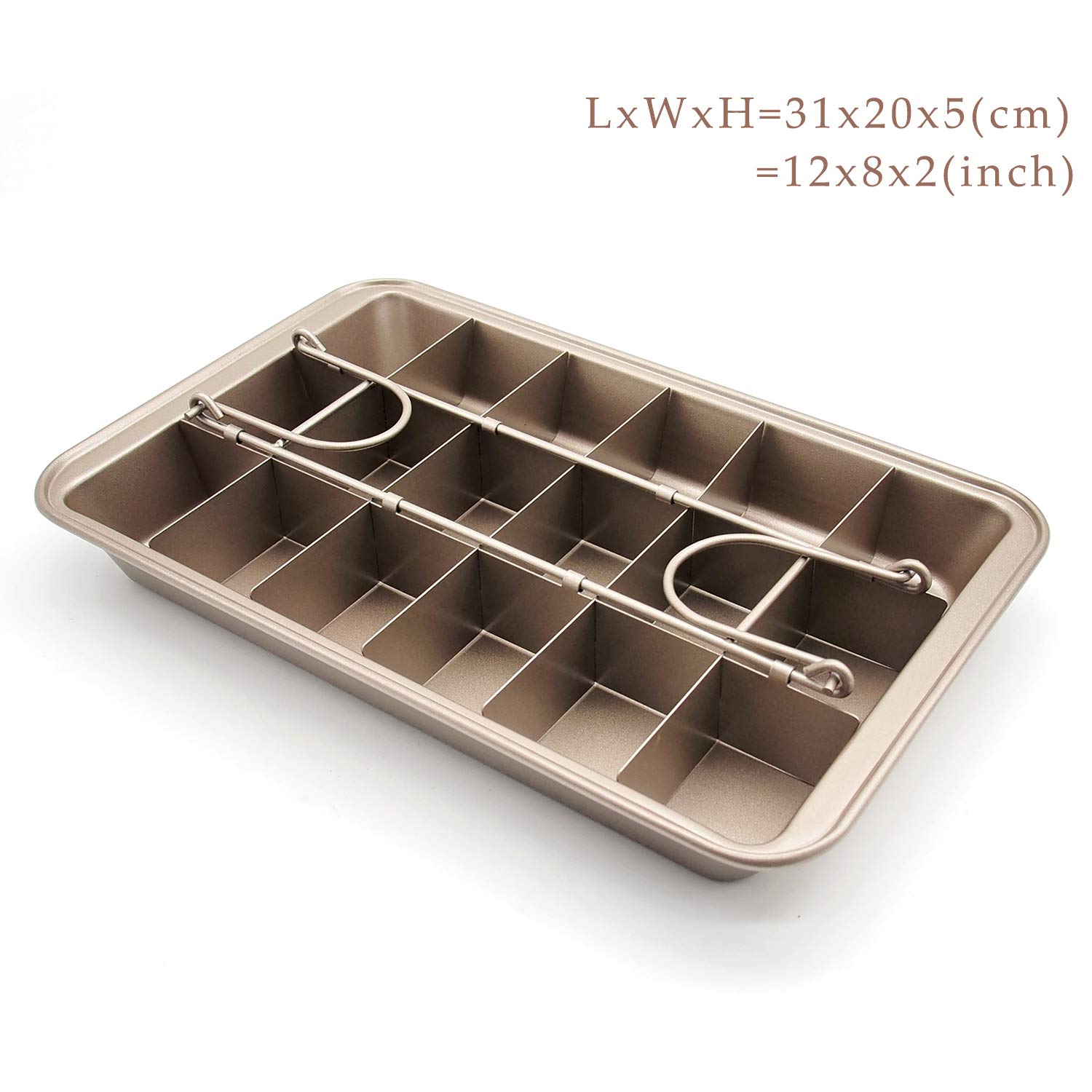 Eirdary Non-Stick Brownie Pan with Built-in Dividers - 18 Pre-Sliced Square Baking Tray, Dishwasher & Metal Utensil Safe (Silver) | Perfect for Homemade Brownies, Party Desserts & Holiday Baking
