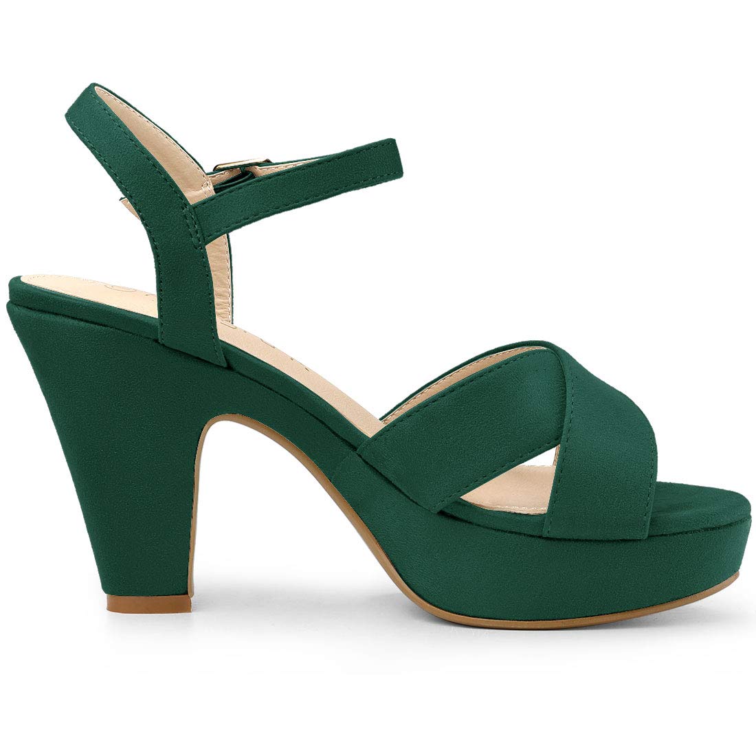 Allegra K Women's Platform Chunky Heel Slingback Sandals - Comfortable Summer Dress Shoes for Weddings, Parties & Casual Outings