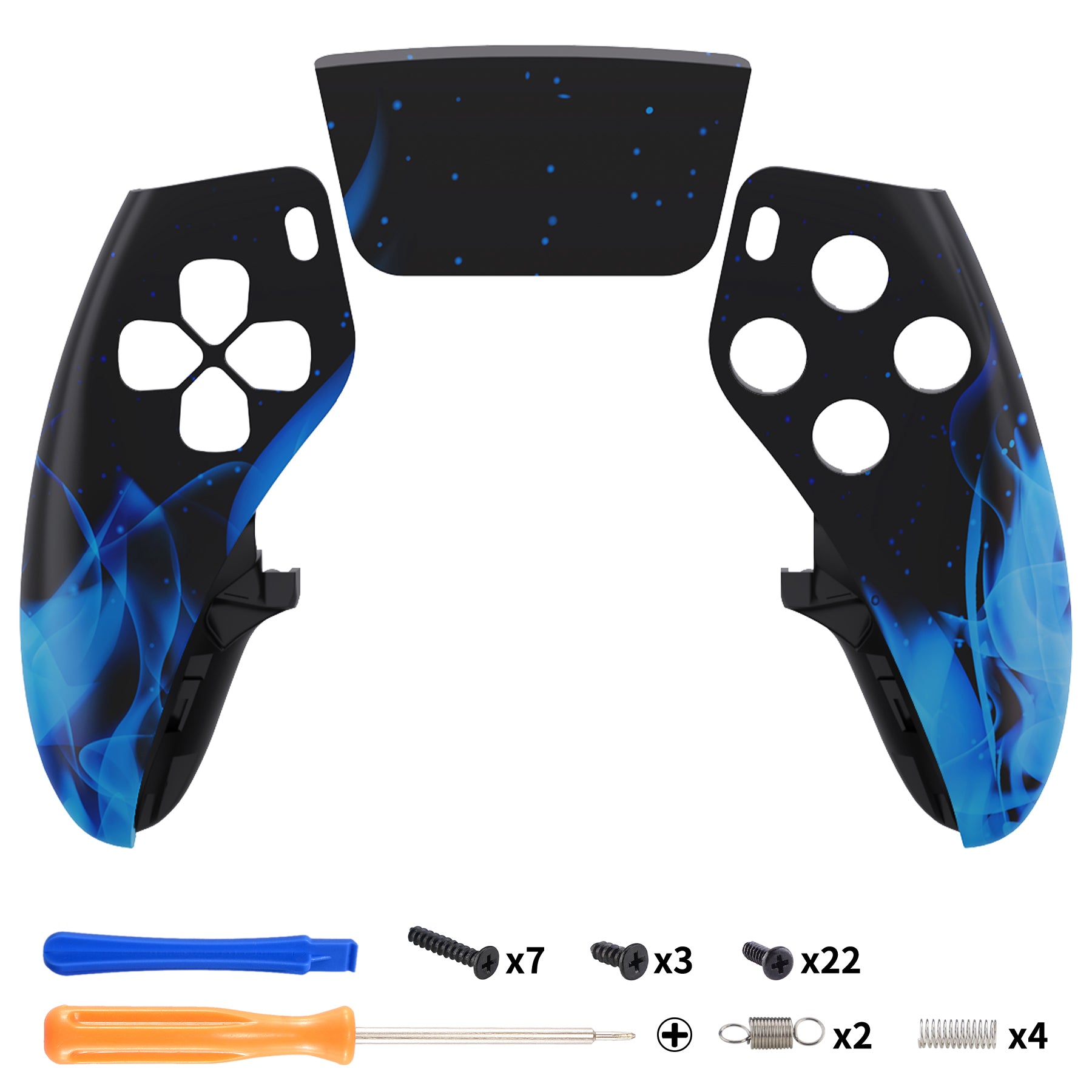 ExtremeRate Blue Flame PS5 Edge Controller Faceplate Shell - DIY Replacement Front Housing & Touchpad Cover for PS5 Edge Controller (MLREGT004) - Perfect for Gaming, Customization & Enhanced Grip
