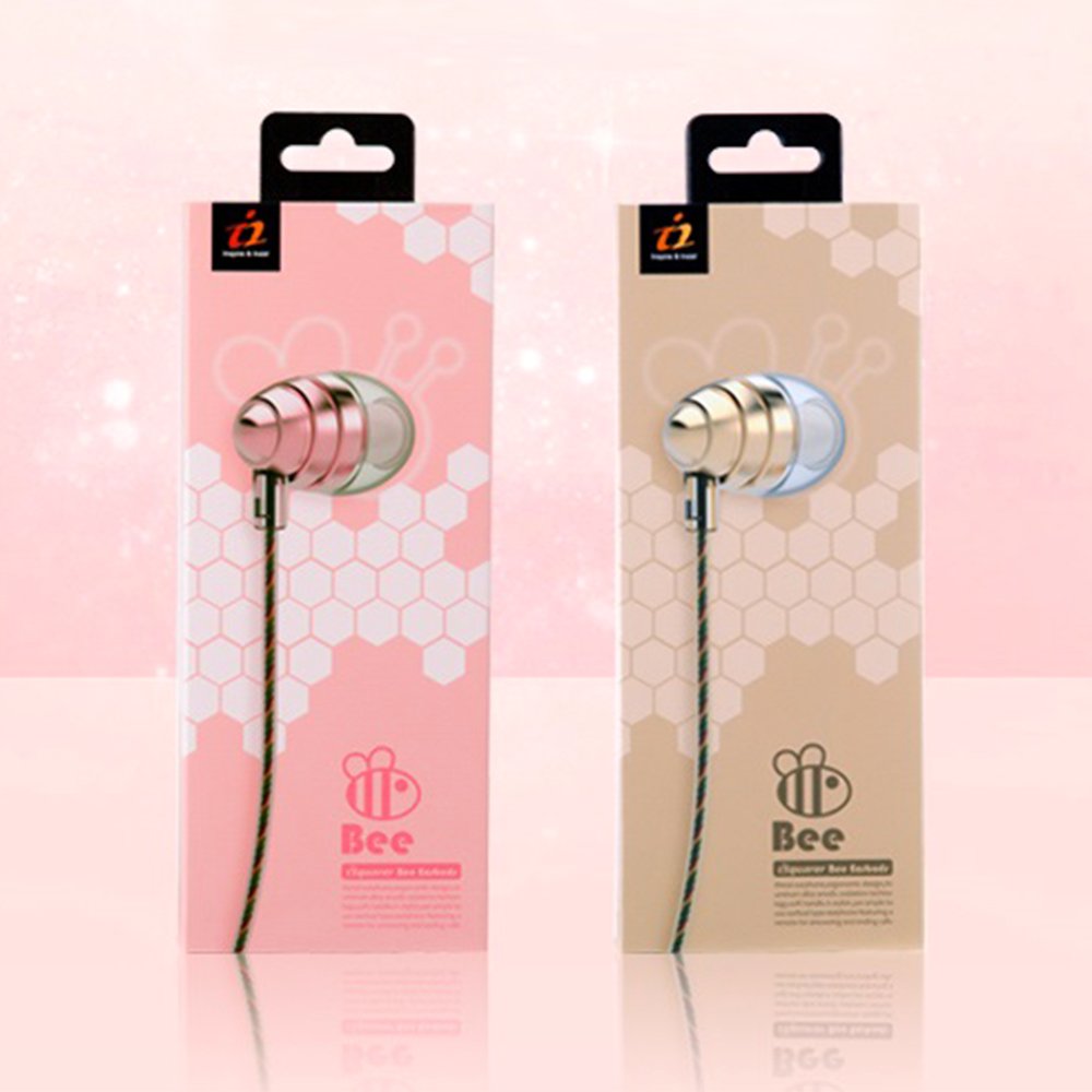 iSquarer Bee Wireless Earbuds in Gold - Bluetooth 5.0 Stereo Headphones with Noise Cancellation for Gym, Running & Travel | Perfect for Workouts, Commuting & Outdoor Activities