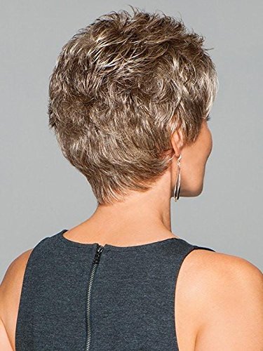 Gabor Wigs Flirt Average Cap Synthetic Wig - Dark Chocolate GL 4-8 | Short Precision Layered Cut with Small Curls | FlexLite Capless Design for Women | Includes MaxWigs Hair Loss Booklet | Perfect for Everyday Wear, Cosplay & Hair Loss Solutions