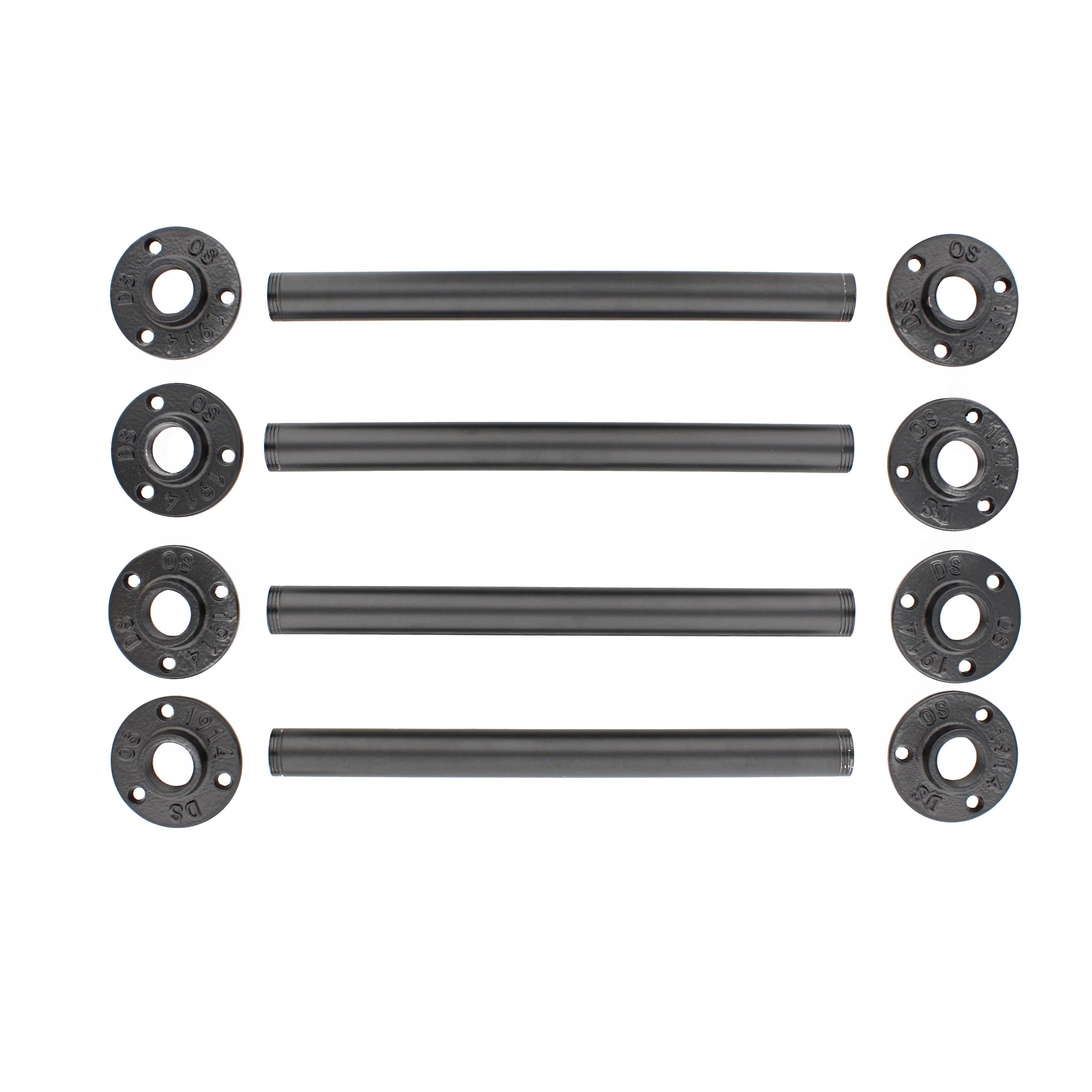 7Penn 12in Black Metal Table Legs - Vintage Industrial Pipe Legs for Coffee Tables & Benches