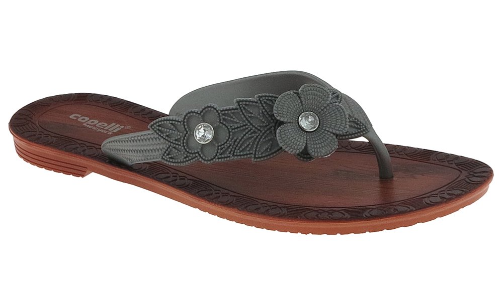 Capelli New York Women's Flip Flops with Pearl Trim & Floral Design - Comfortable Summer Sandals for Beach, Pool, and Casual Outings