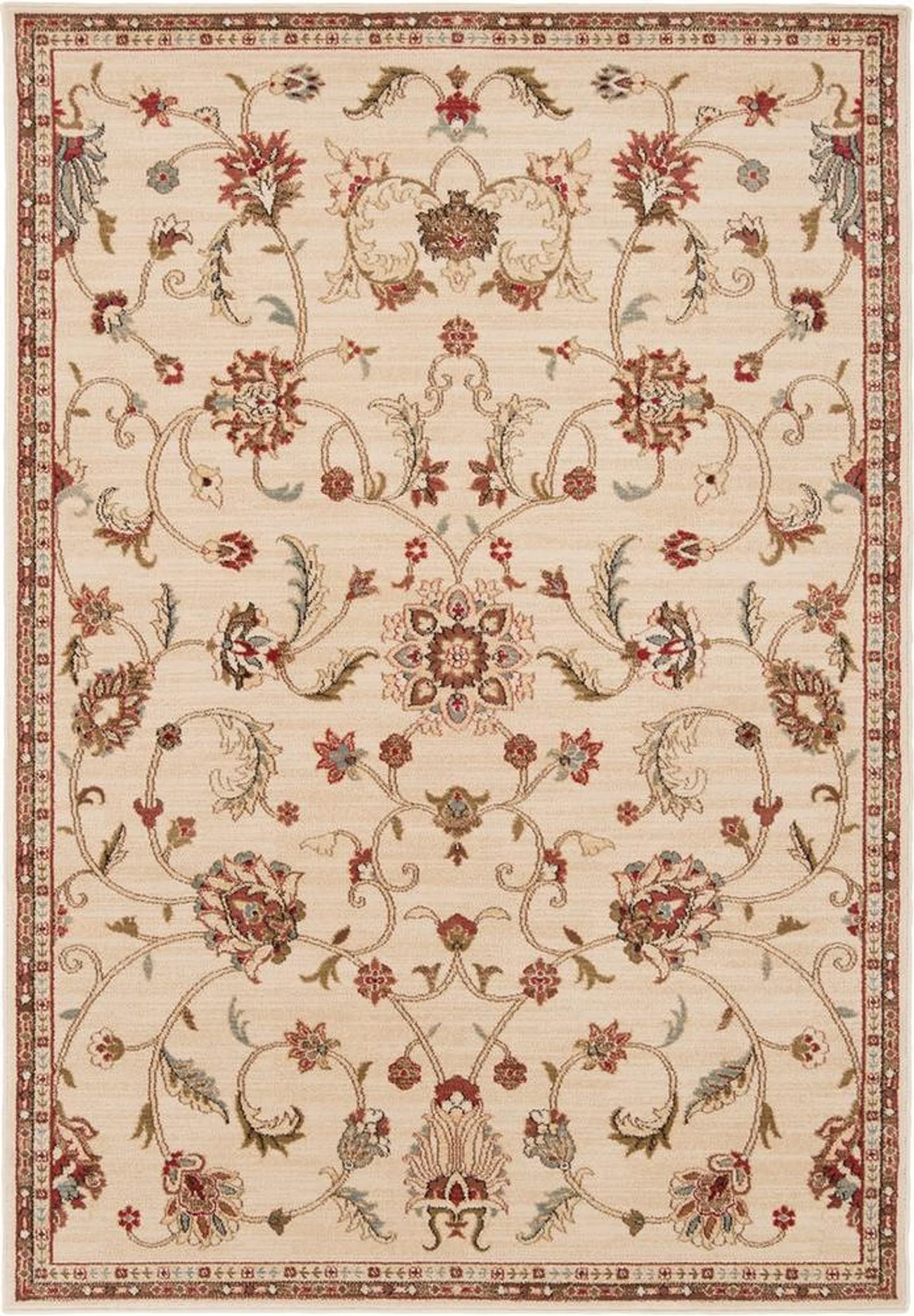 Mark&Day Traditional Khaki Area Rug 4x5 - Brown White Beige Carpet for Living Room, Bedroom, Kitchen (3'11
