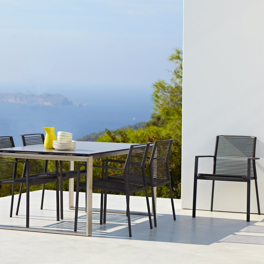 Edge Outdoor Armchair - Stackable Patio Chair for Garden, Poolside & Backyard - Lightweight & Durable Weather-Resistant Design