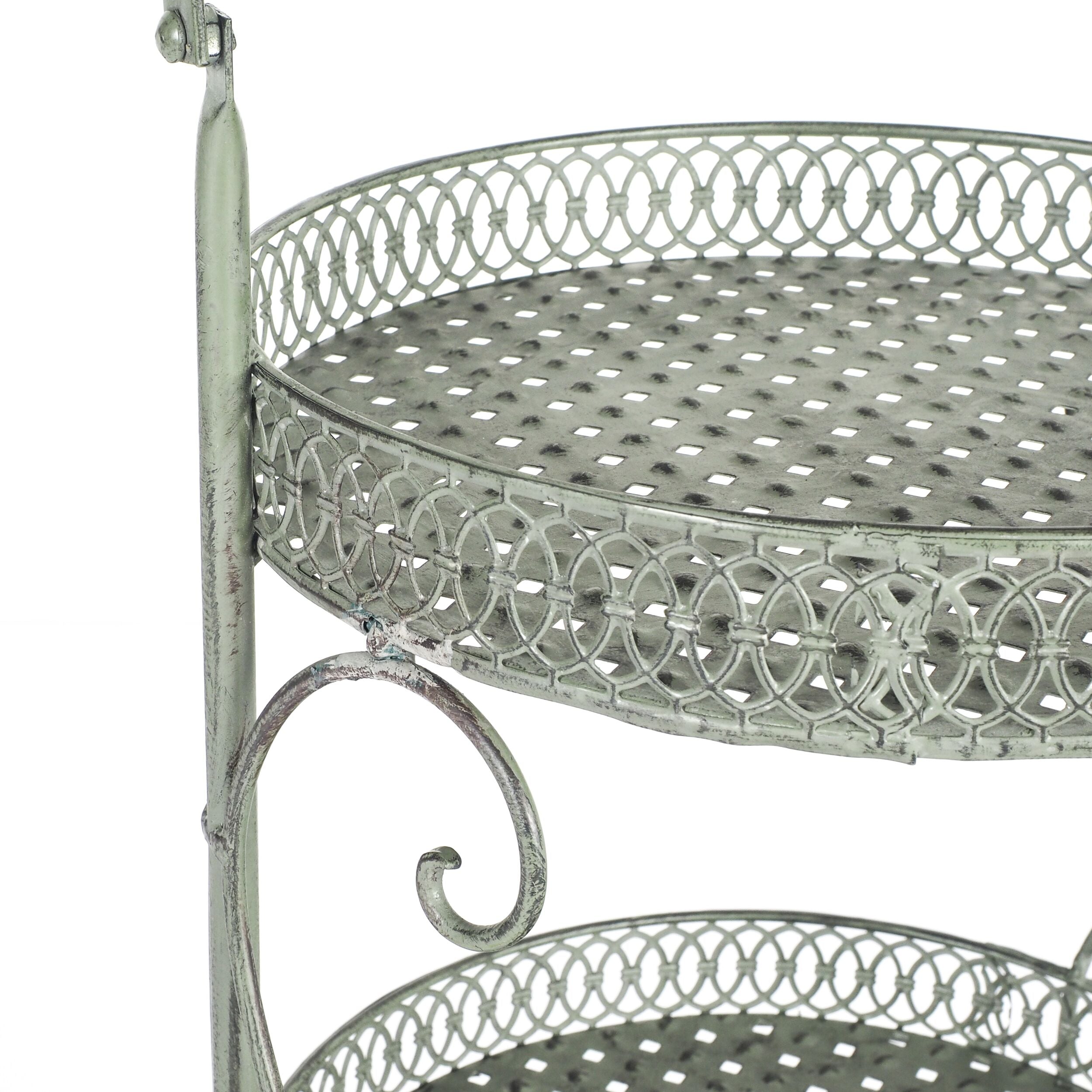 Arlette 3-Tier Silver Metal Basket Organizer - 32.7 x 12.2 x 11 Inches - Perfect for Bathroom Storage, Kitchen Organization & Bedroom Decor