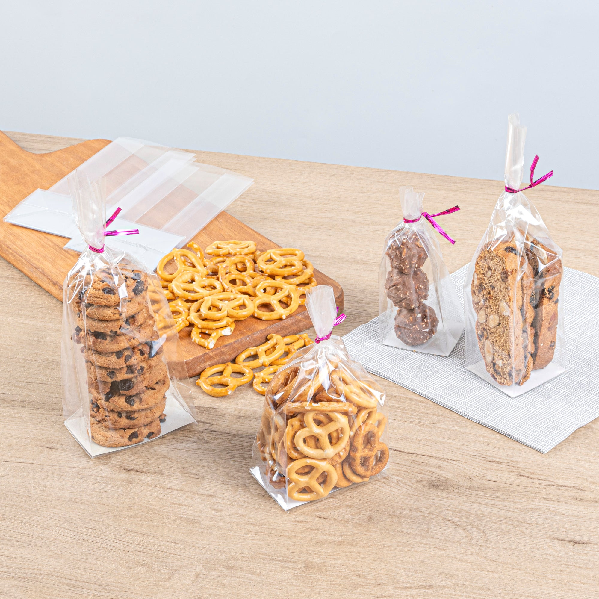 Clear Plastic Gusset Bags with Flat Bottom - 3