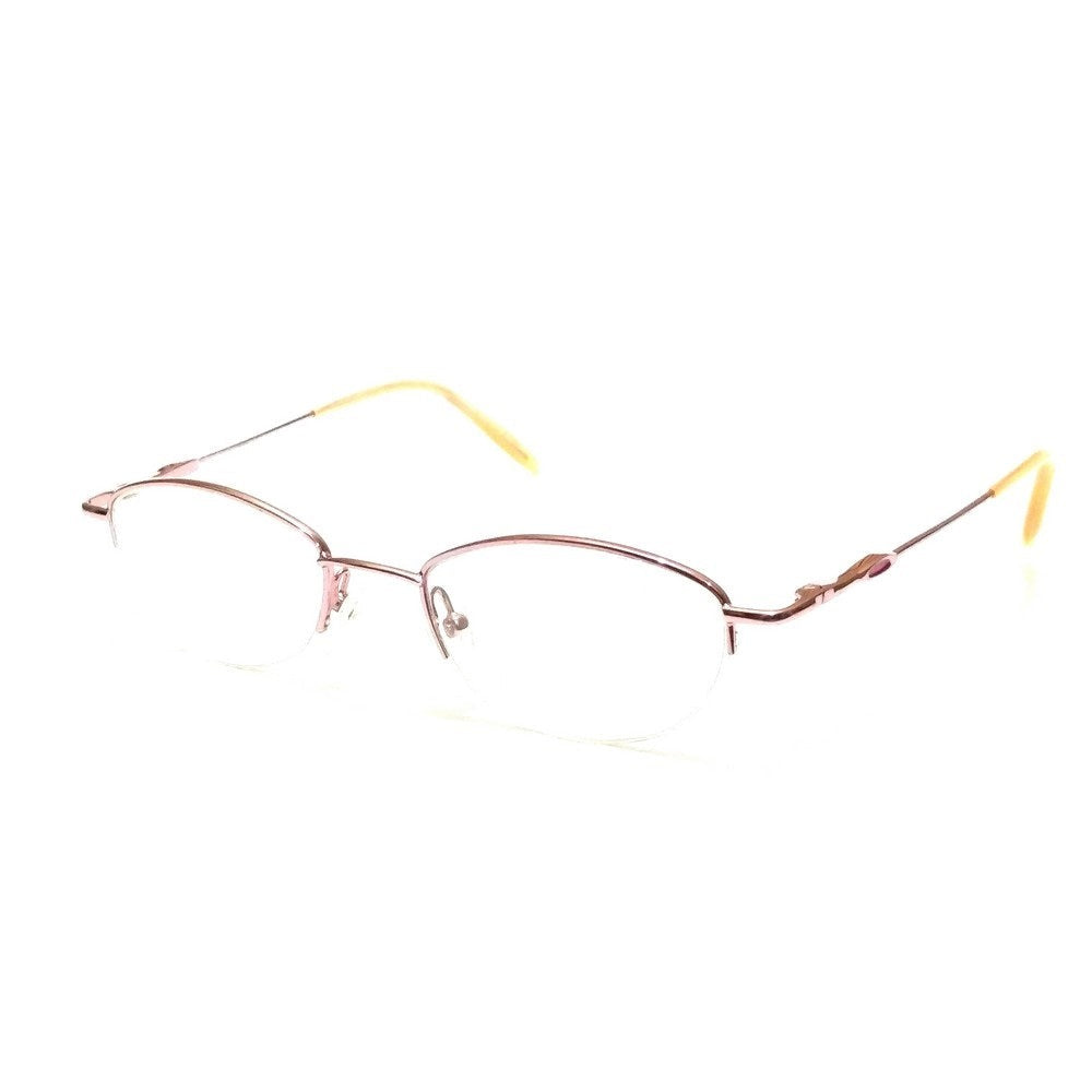 Blue Light Blocking Computer Glasses for Women - Pink Supra Half Rimless Frame PR4105 | Reduce Eye Strain for Office Work, Gaming & Screen Time