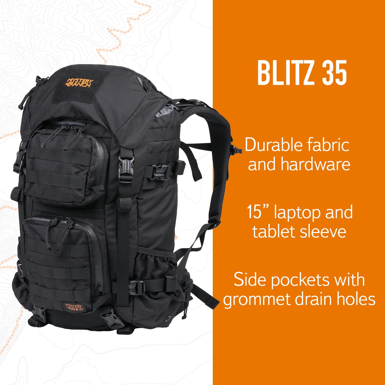 **Mystery Ranch Blitz 35L Tactical Backpack - Molle Compatible Daypack for Hiking, Camping & Outdoor Adventures (Black, S/M Size)**    **Perfect for:** Military use, hiking, camping, travel, and everyday carry with durable tactical design.