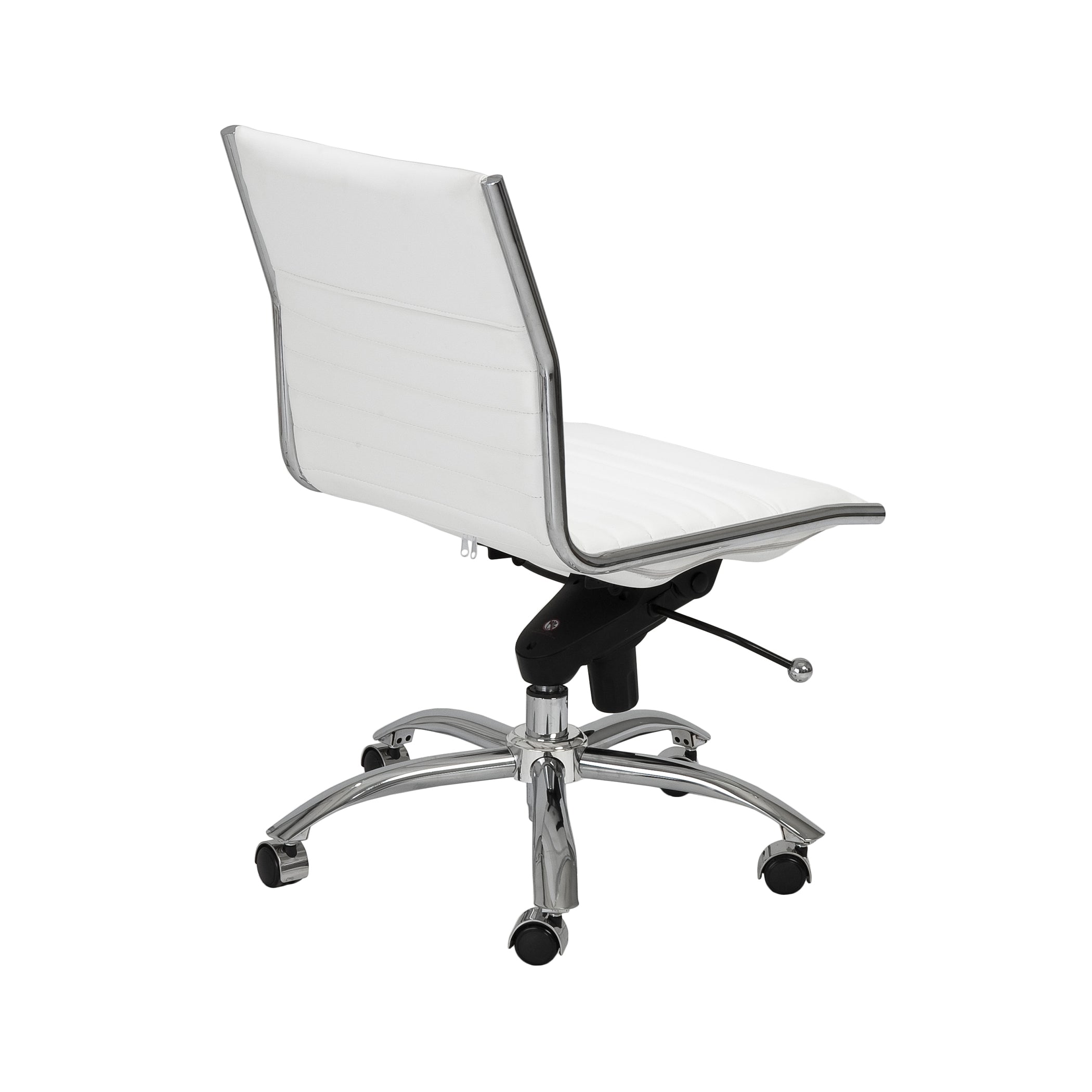Euro Style Dirk Low Back Office Chair - Armless Ergonomic Design with Chrome Steel Base for Home, Office & Workspace Comfort