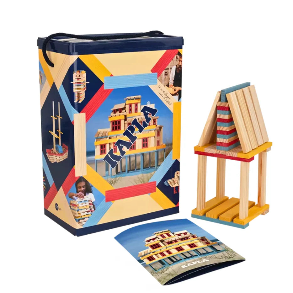 Premium KAPLA Wooden Building Blocks - 200-Piece Summer Set in Sturdy Storage Box | Creative STEM Toys for Kids, Perfect for Indoor & Outdoor Play, Educational Gift for Toddlers & Children