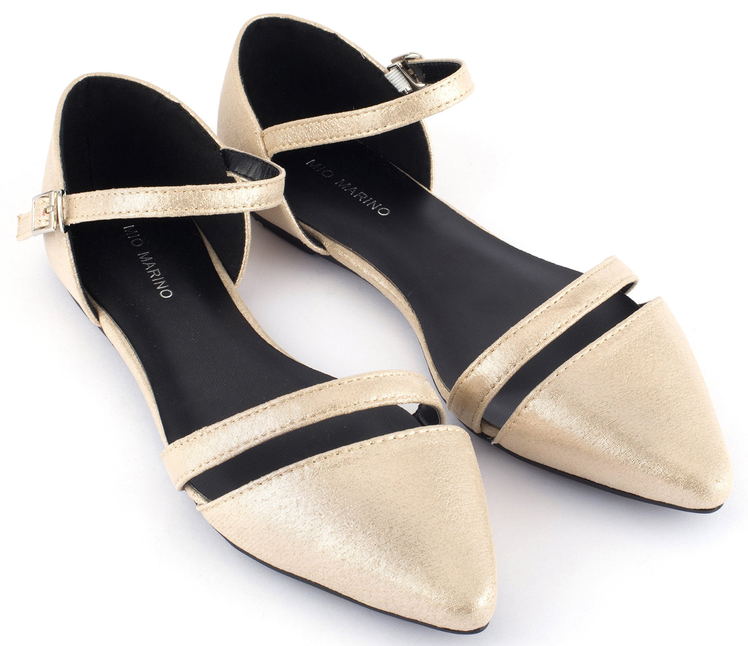 Mio Marino Women's Pointed Toe Ballet Flats - Comfortable Dress Shoes for Work, Office & Special Occasions | Elegant Slip-On Flats for Women's Professional & Formal Wear
