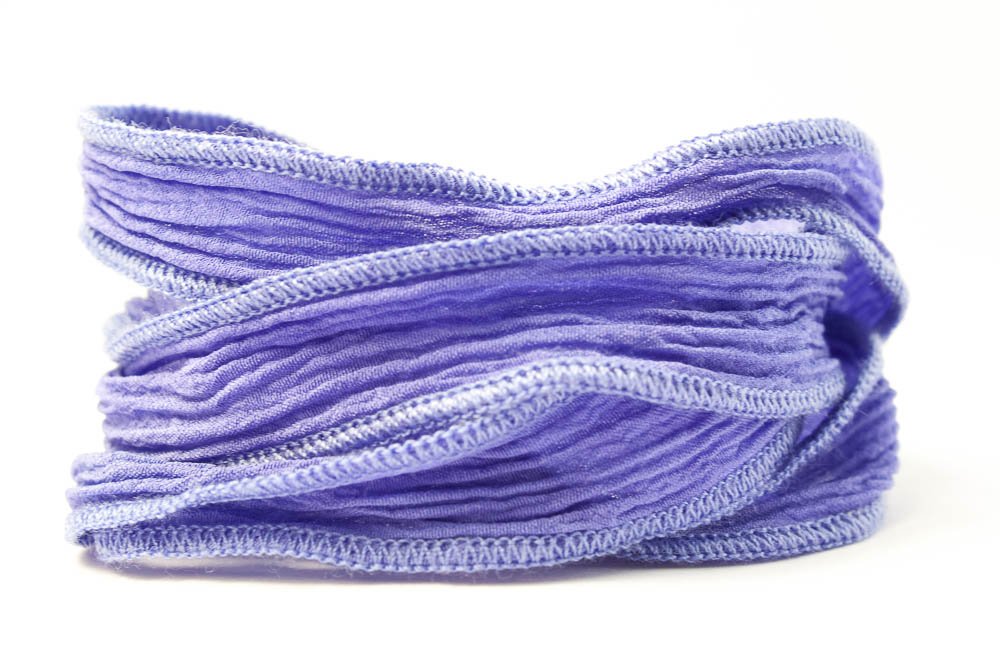 Handmade Silk Ribbon - Premium Periwinkle Blue Decorative Ribbon for Gift Wrapping, Wedding Decor, DIY Crafts & Hair Accessories
