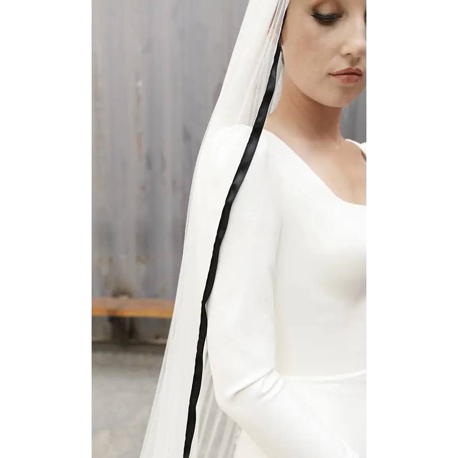 Elegant Cathedral Bridal Veil V2291C - Long Lace Wedding Veil for Bride, Perfect for Church Ceremony & Formal Weddings