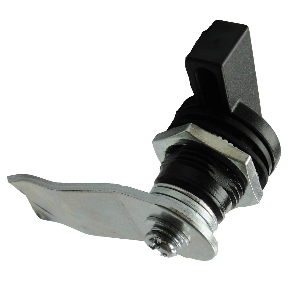 4-Piece Black Thumb Operated Offset Cam Lock Set for Machine Cabinets & Drawers - Secure & Easy to Install for Home, Office & Workshop Use